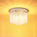 Plafondlamp Gorley, wit/zandkleurig, glas, Ø 32 cm, 5-lamps, E14
