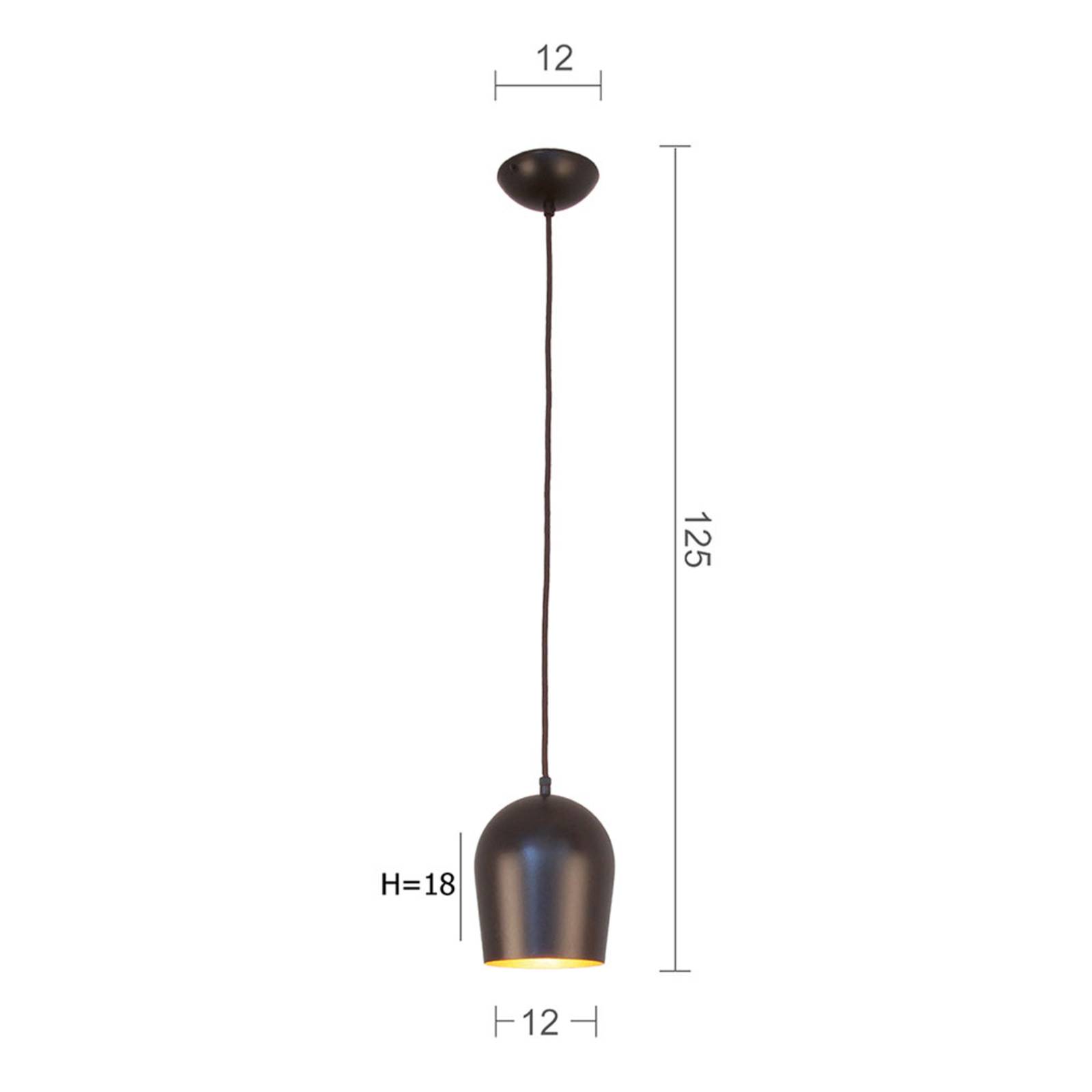 Menzel Solo Glo12 hanglamp in bruin-zwart