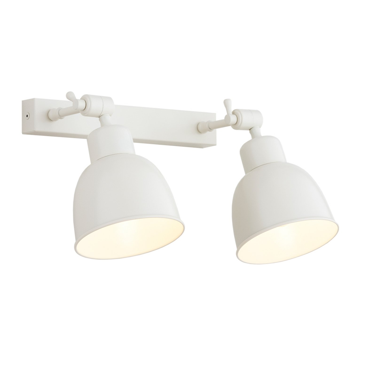 Wandleuchte Emoti, beige, 2-flammig, Stahl, Länge 27 cm