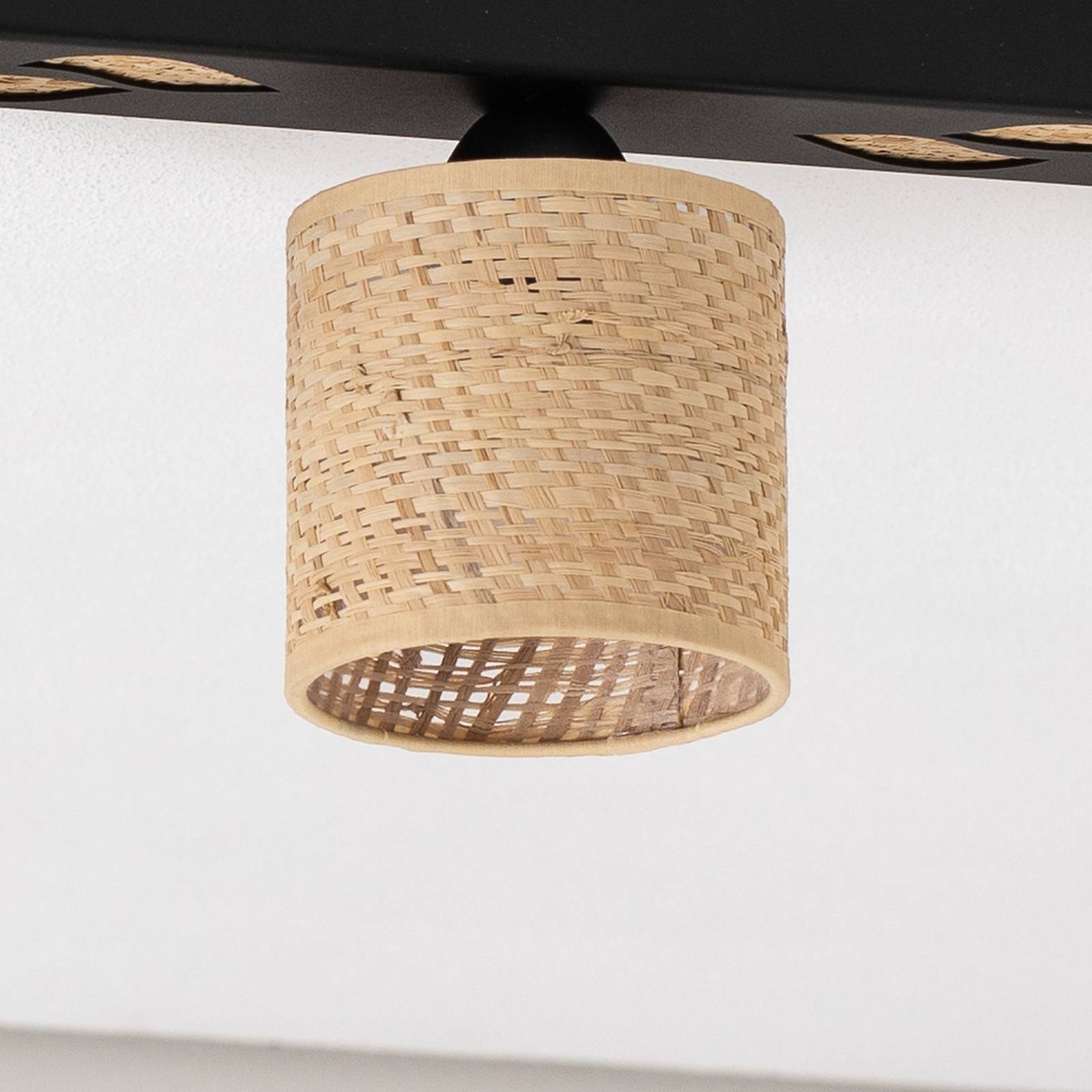 Lampa sufitowa Adeline rattan 3-pkt. długa