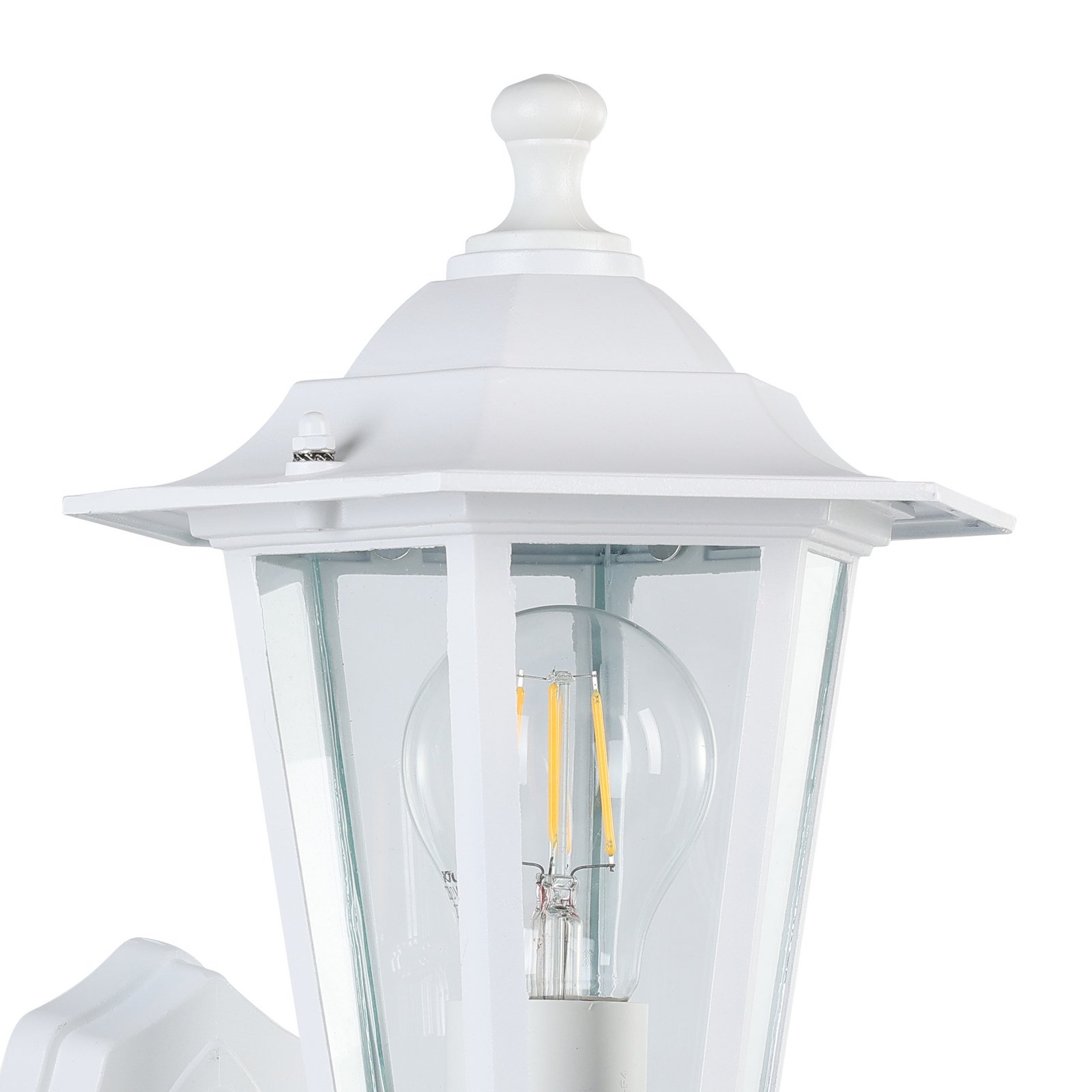 Āra sienas lampa Laterna 5, balta, augstums 36 cm, metāls, sensors