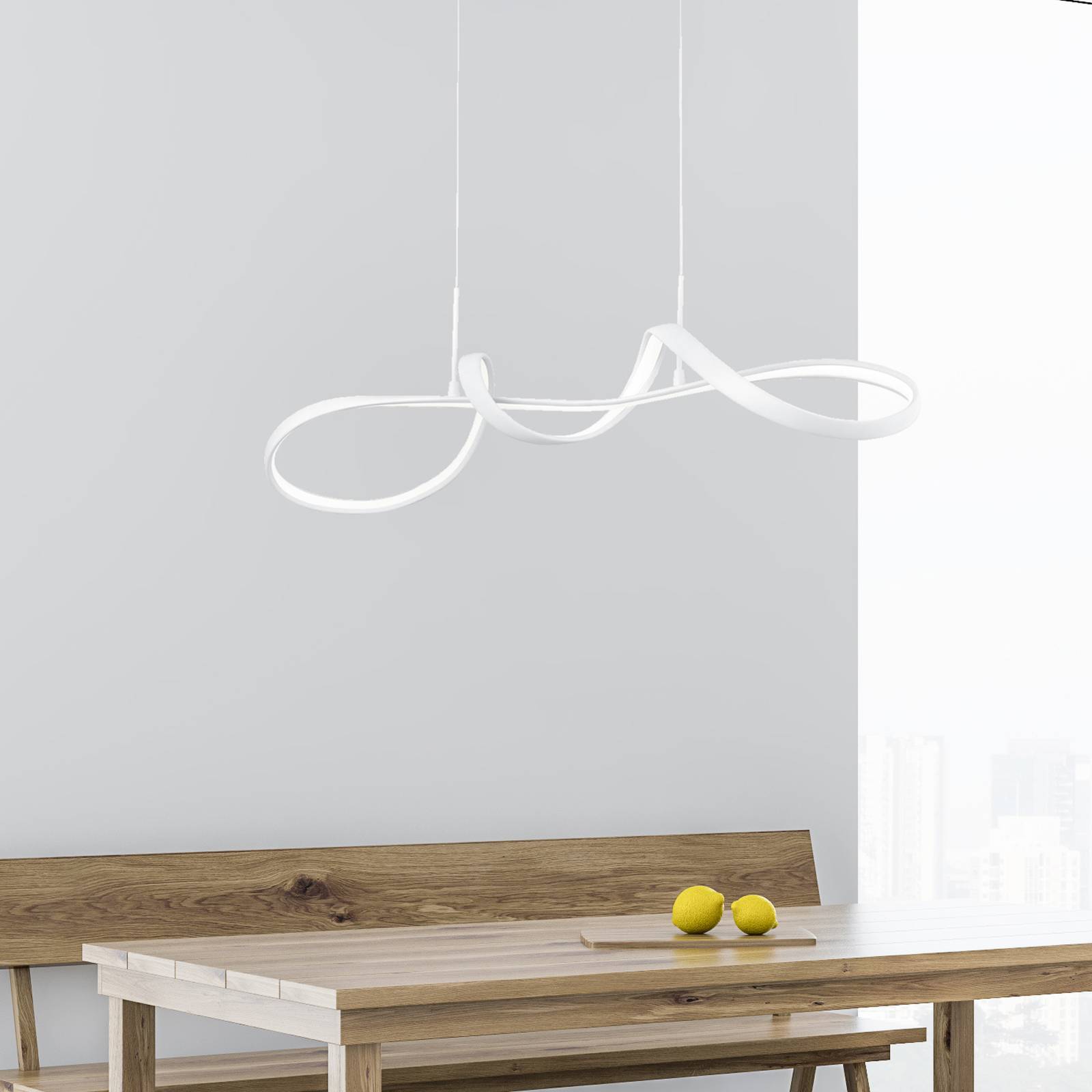Image of Reality Leuchten Suspension LED Perugia, variateur switch, blanche 4017807525847