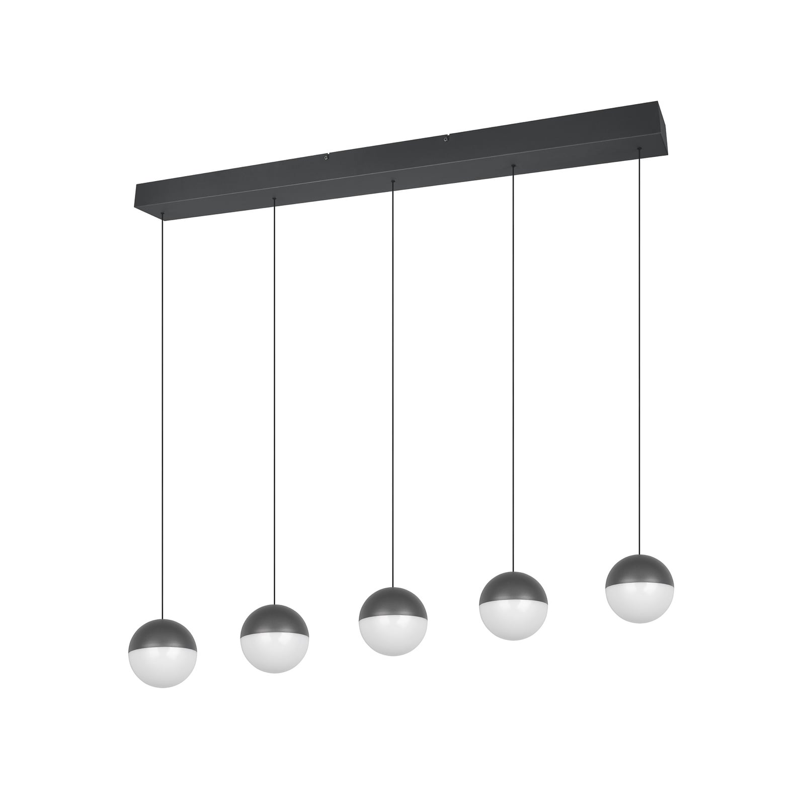 LED-Hängelampe Senta, anthrazit, Länge 114 cm 3.000 K 5-flg. LED-Hängelampe Senta, anthrazit, Länge 114 cm 3.000 K 5-flg.