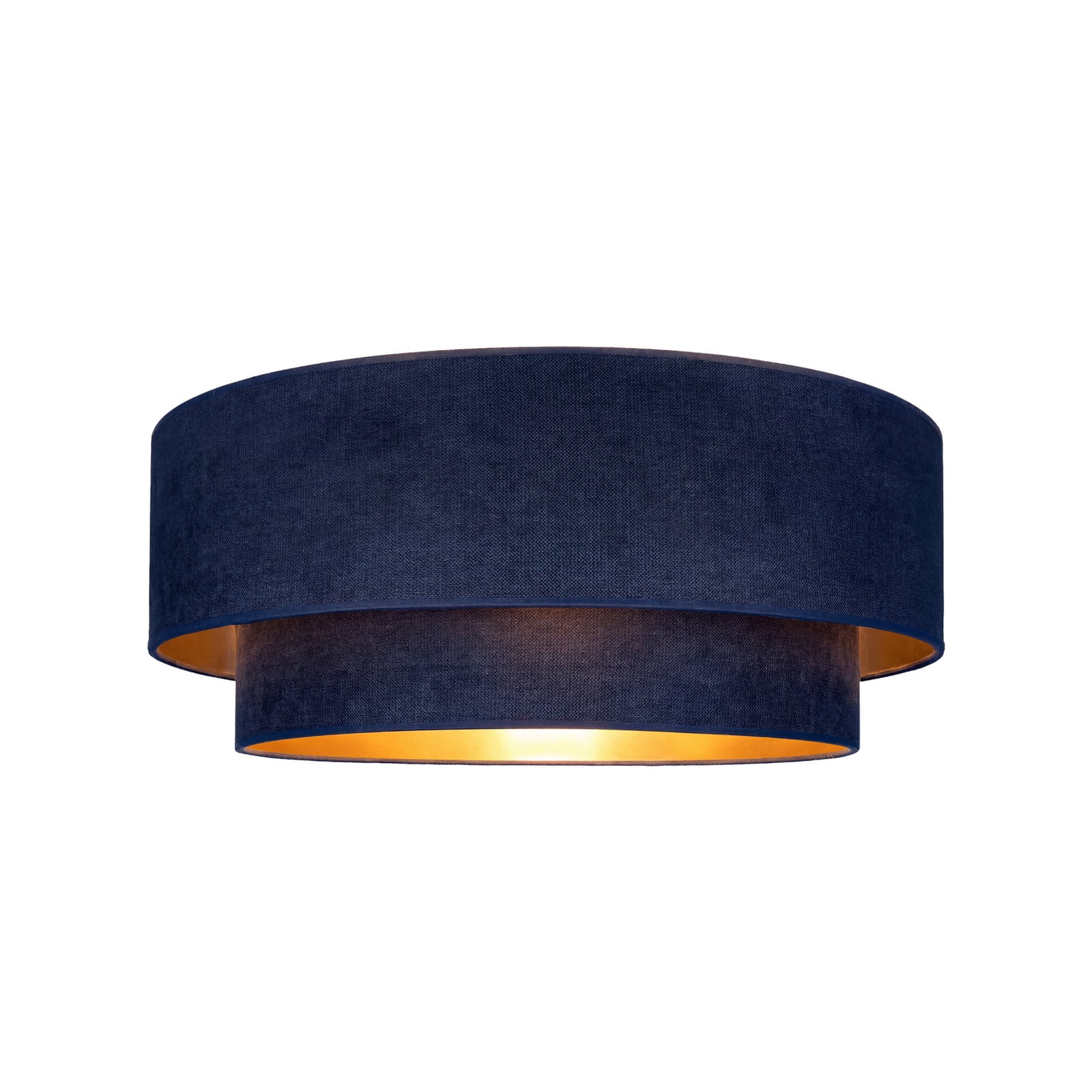 Plafonnier bohème bleu foncé/doré, Ø 60 cm, tissu, E27 - Duolla