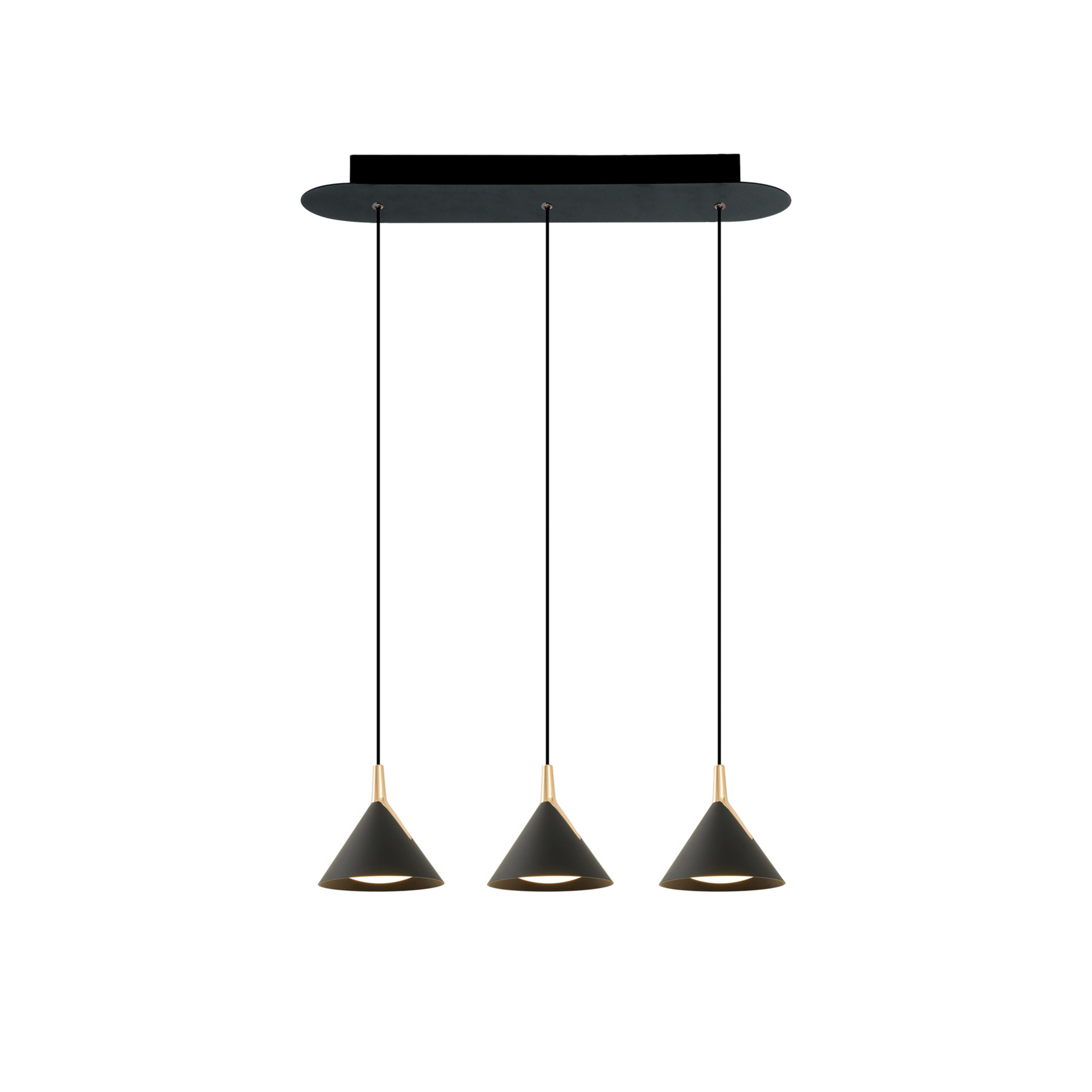 LED-hengelampe Jolly, 3 lyskilder, lineær