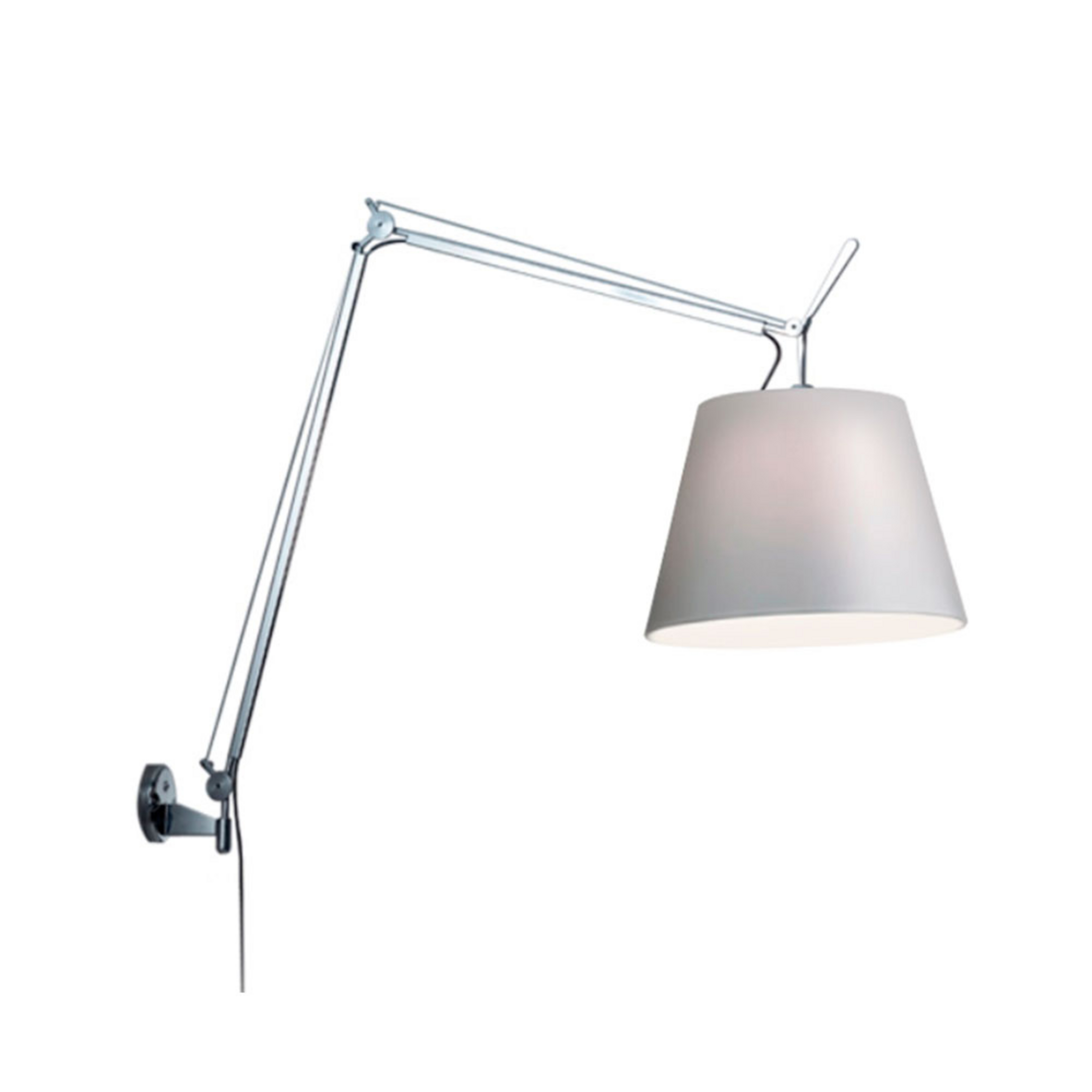 Tolomeo Mega Candeeiro de Parede com Dimmer ø420 Aluminium com Grey - Artemide
