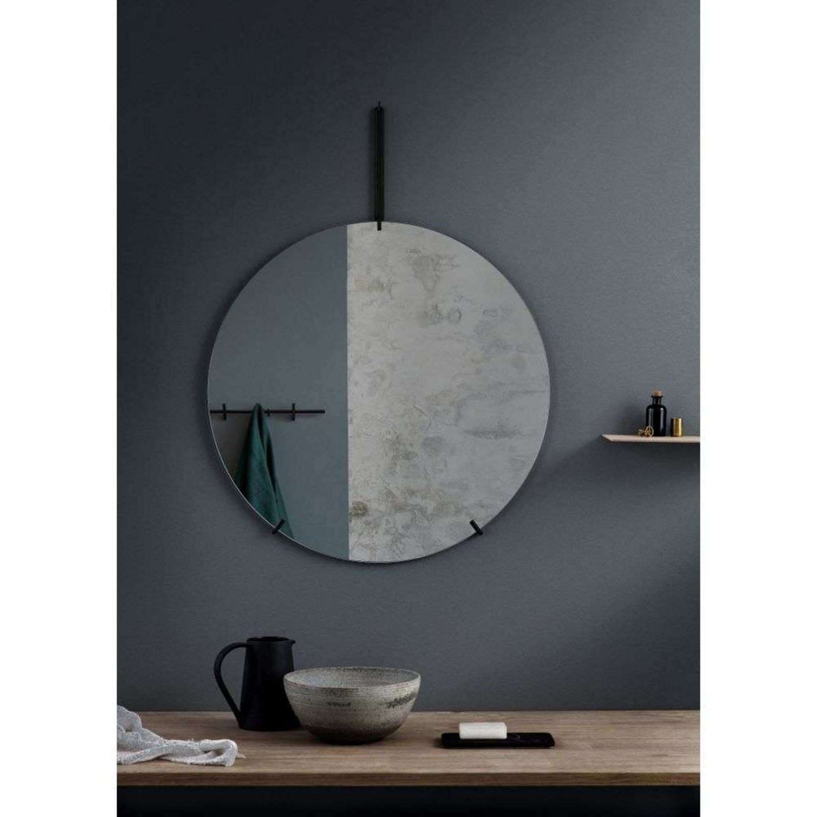 Wall Mirror Ø70 Black - Moebe