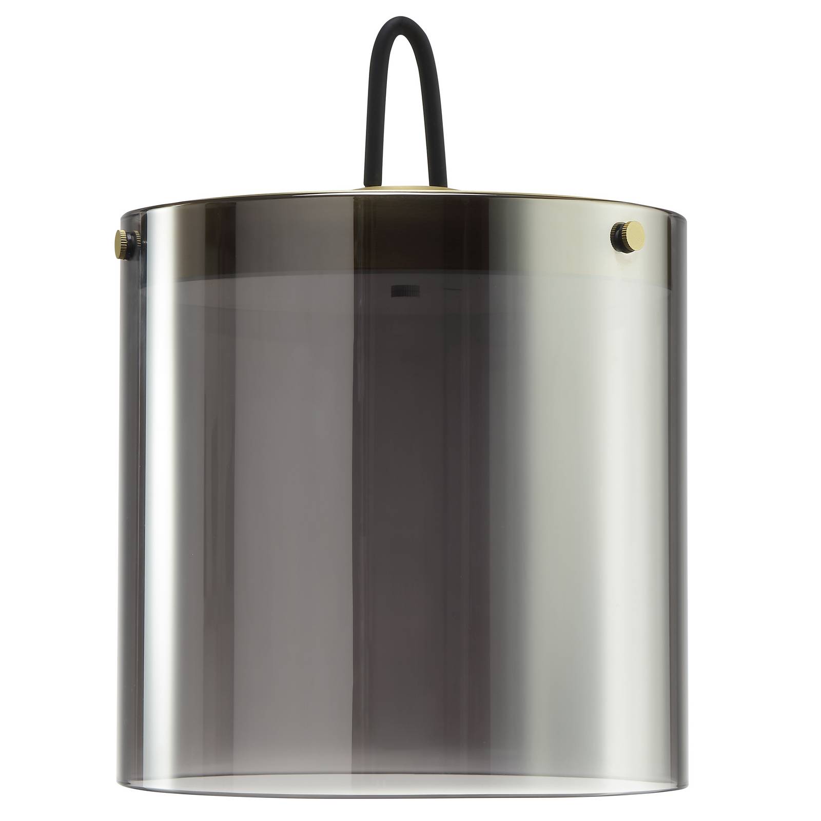 LED-Tischleuchte Lumeo, Ø 21 cm, messingfarben/rauchgrau