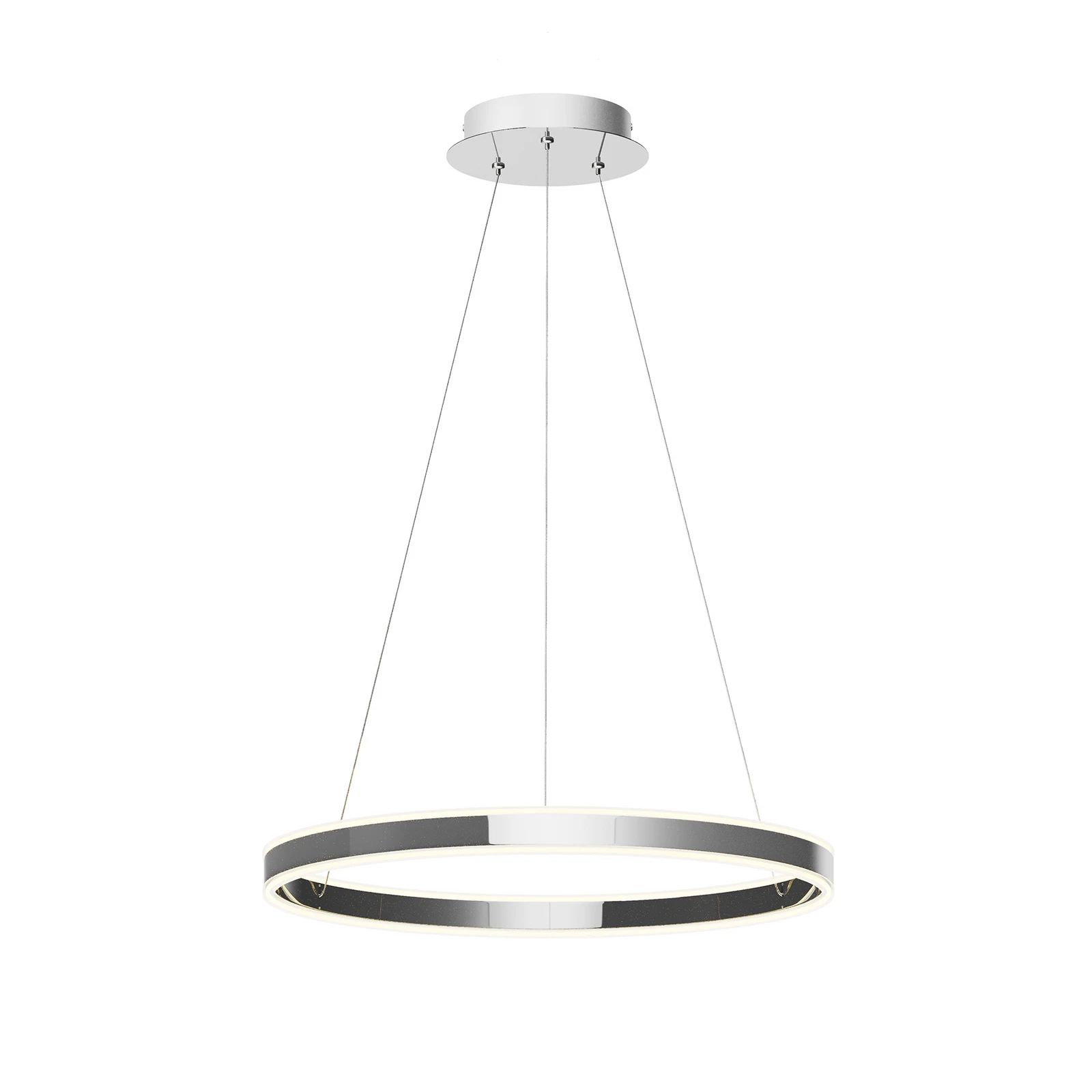 Lucande suspension LED Lyani, Ø 60 cm, chrome, intensité variable