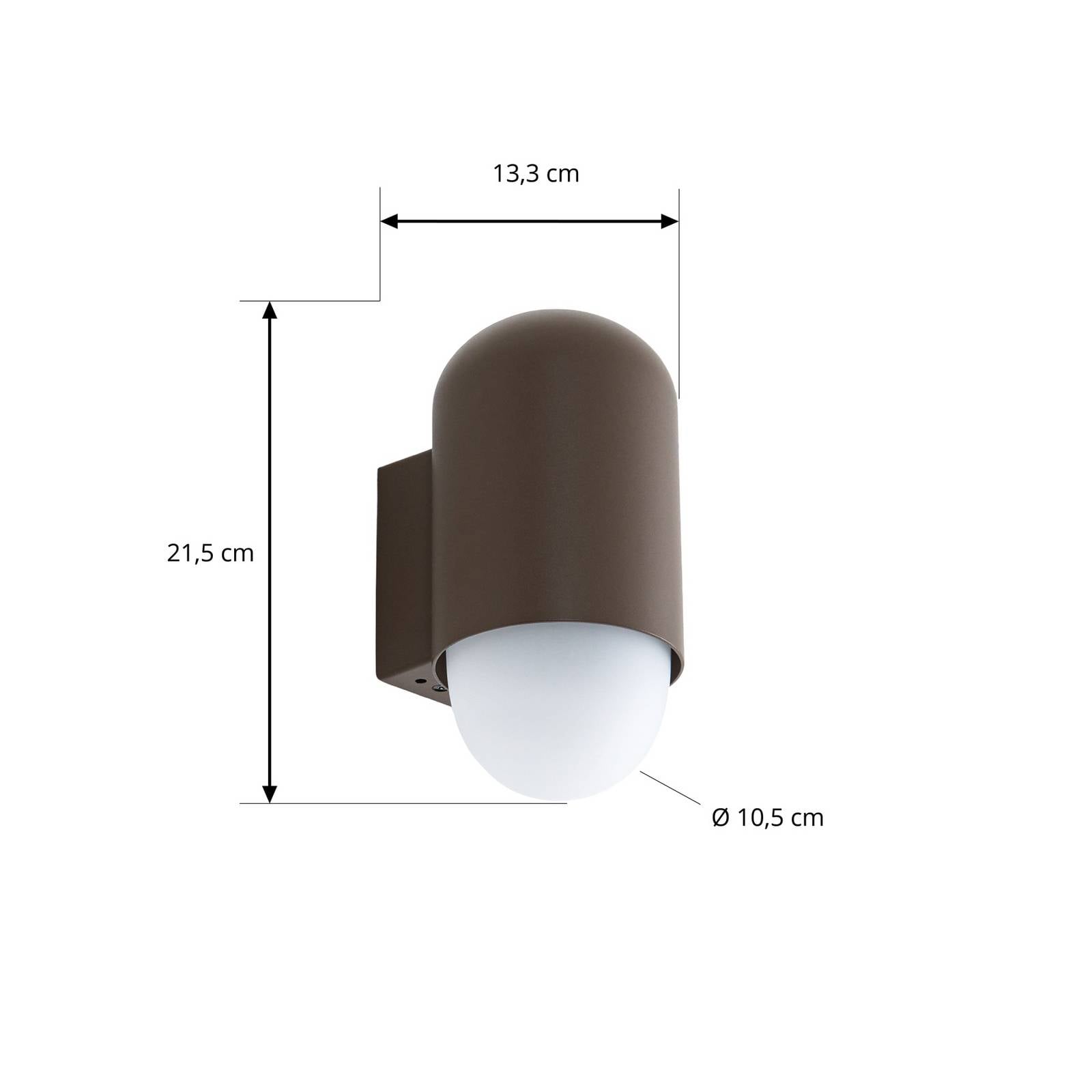 Lindby Kinkiet zewnętrzny Pilva, brązowy, metal, IP44, E27