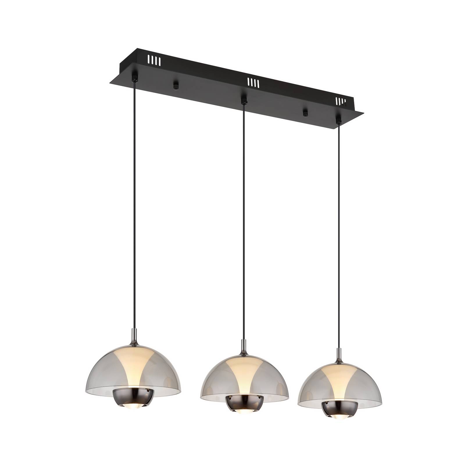 LED-Hängeleuchte Arus, rauchgrau, Länge 68 cm, Kunststoff