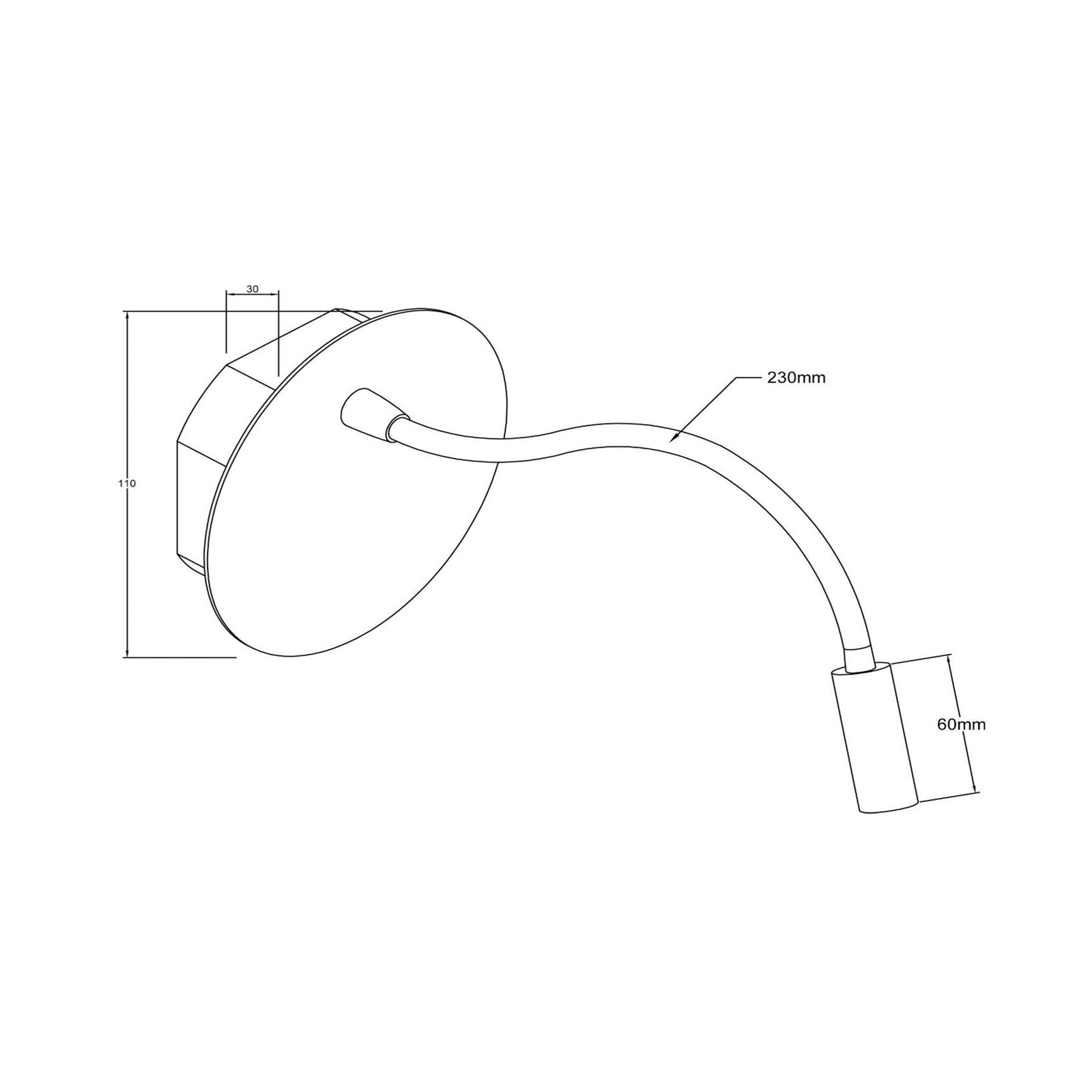 LED battery wall spotlight Jolijn, white, flexible arm, Ø 11 cm, magnet