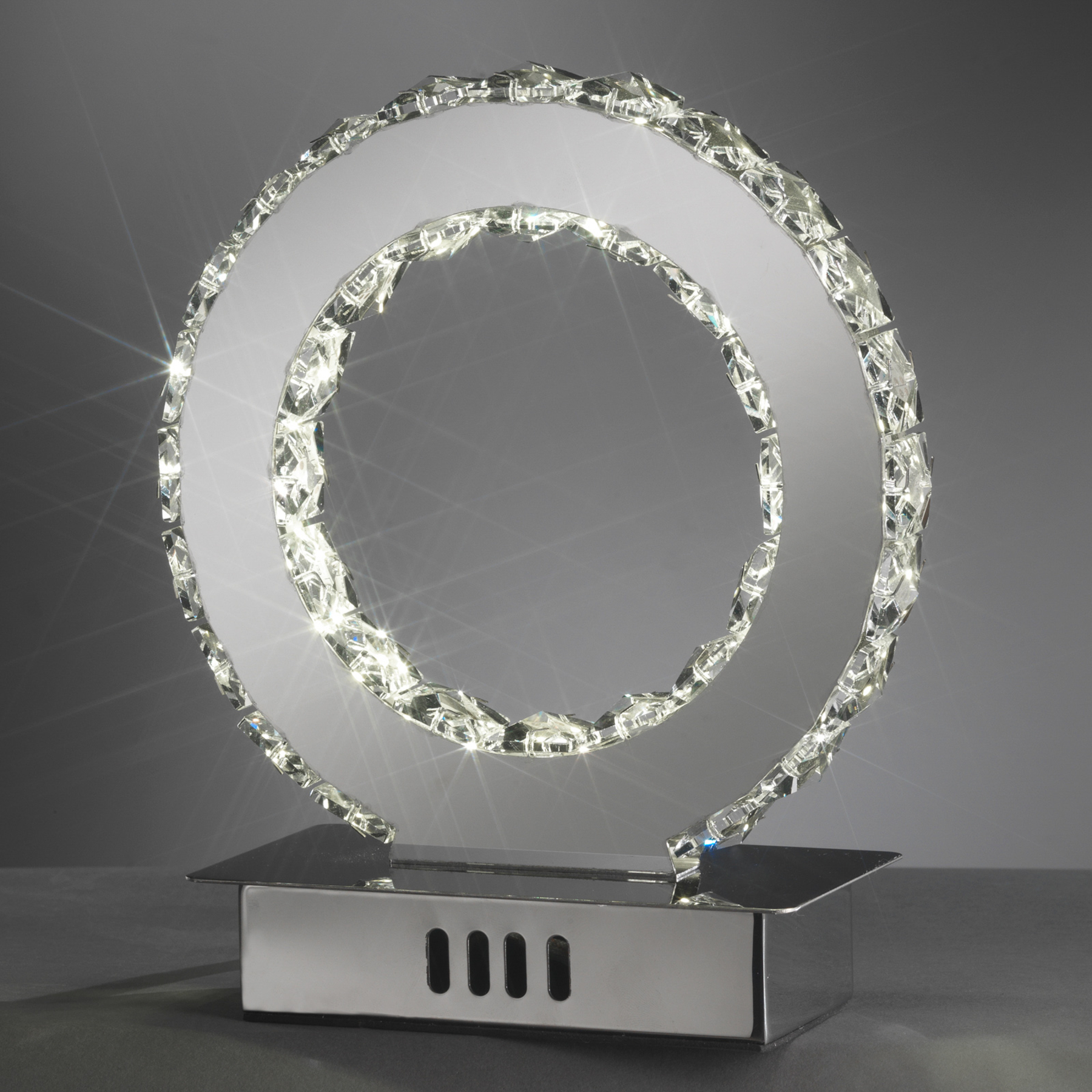 Lampe à poser LED Saturno avec verre cristal 22 cm