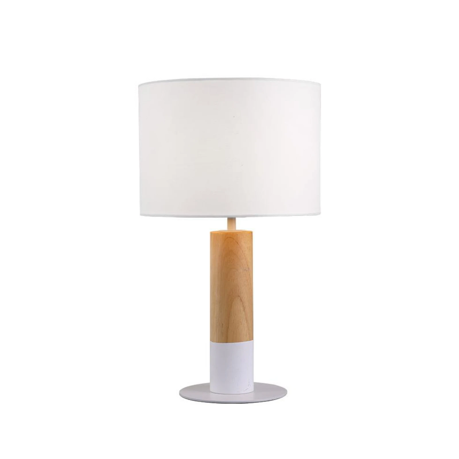 Tischlampe Carroll, holz hell/weiß, Höhe 43 cm, Stoff