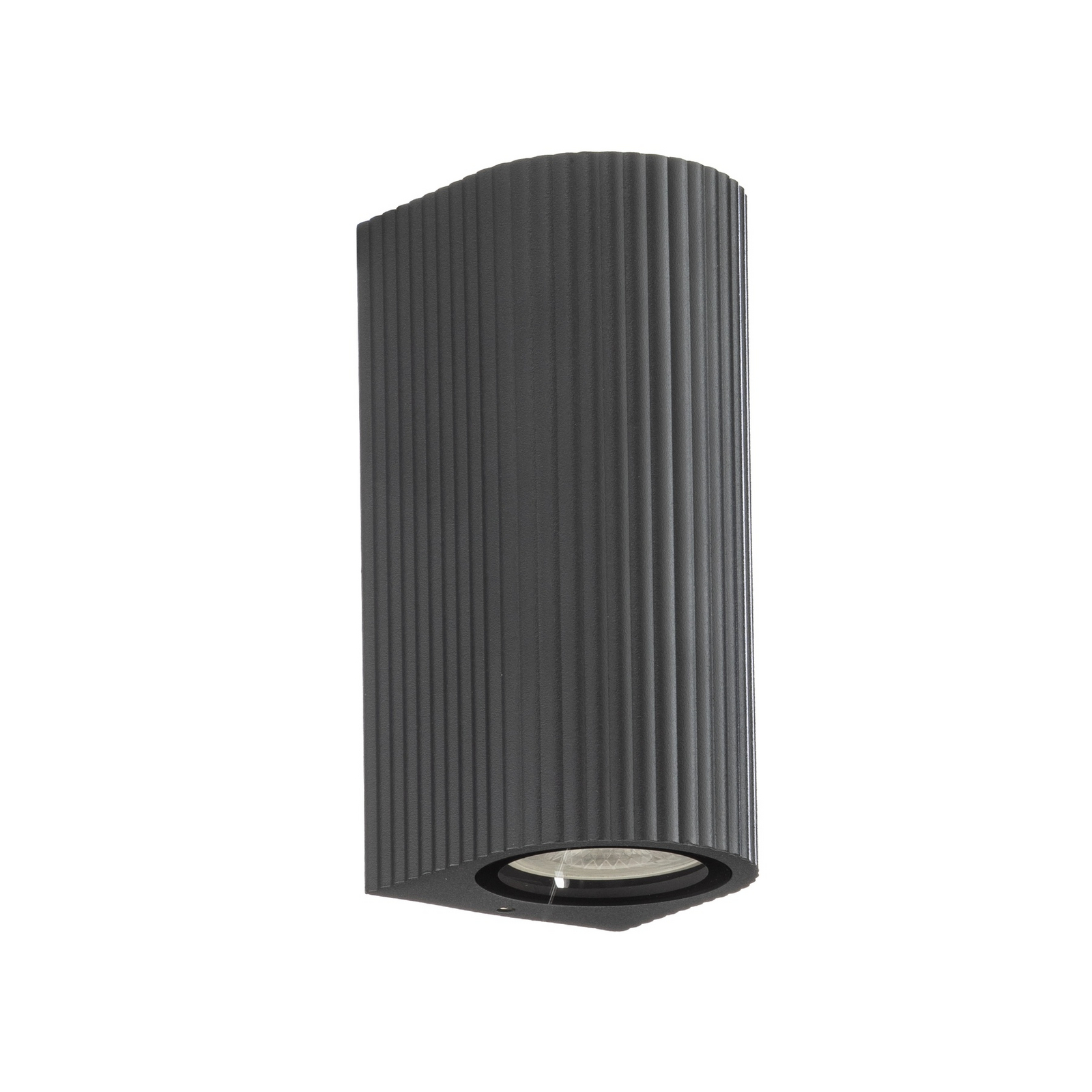 Lindby udendørs væglampe Aluvo, antracit, 16 cm, IP65 Riffel Lindby udendørs væglampe Aluvo, antracit, 16 cm, IP65 Riffel