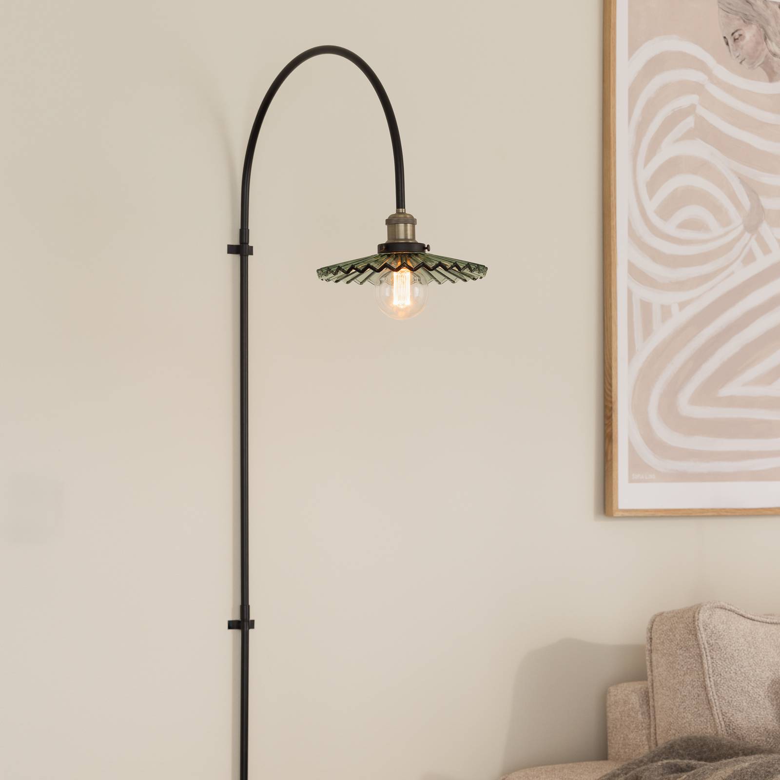 Globen Lighting Wandlampe COBBLER, grün, Höhe 150 cm, Glas günstig online kaufen