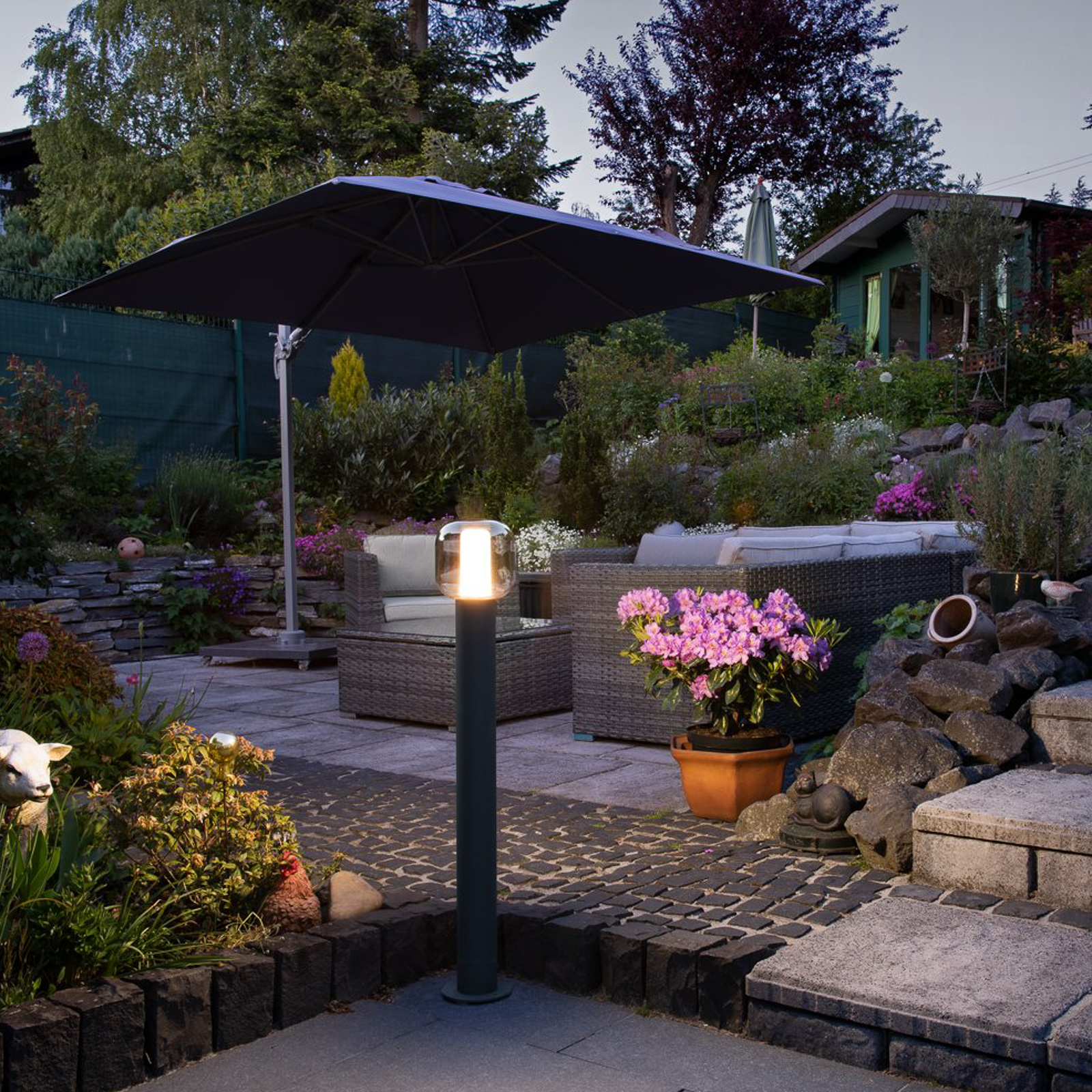 SLV Ovalisk LED-Wegeleuchte CCT, Höhe 100 cm