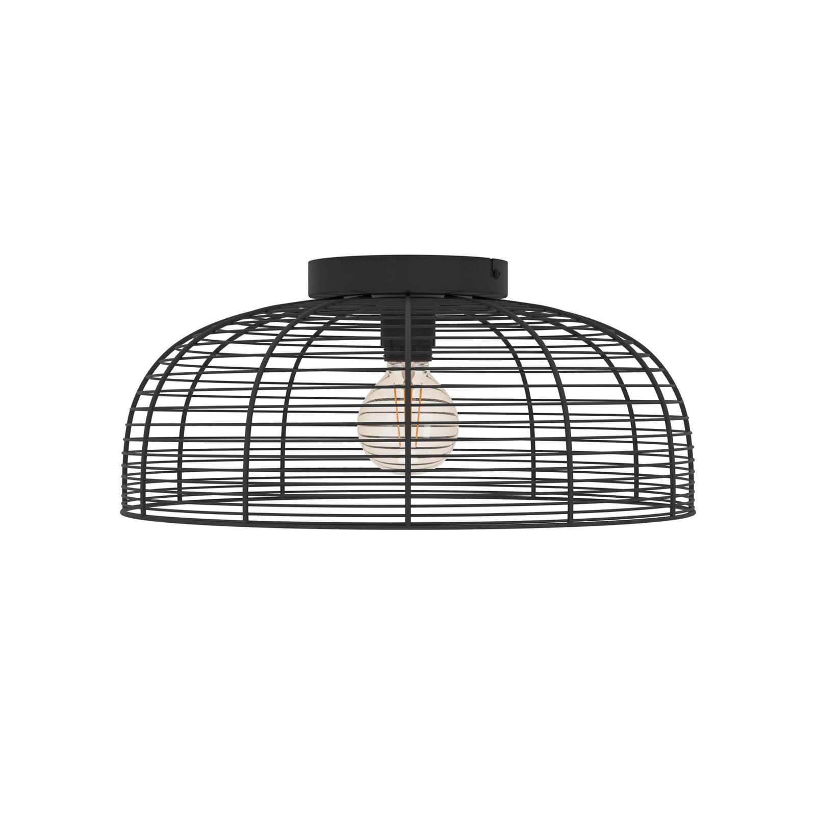 Rinroe loftlampe, Ø 45 cm, sort, stål