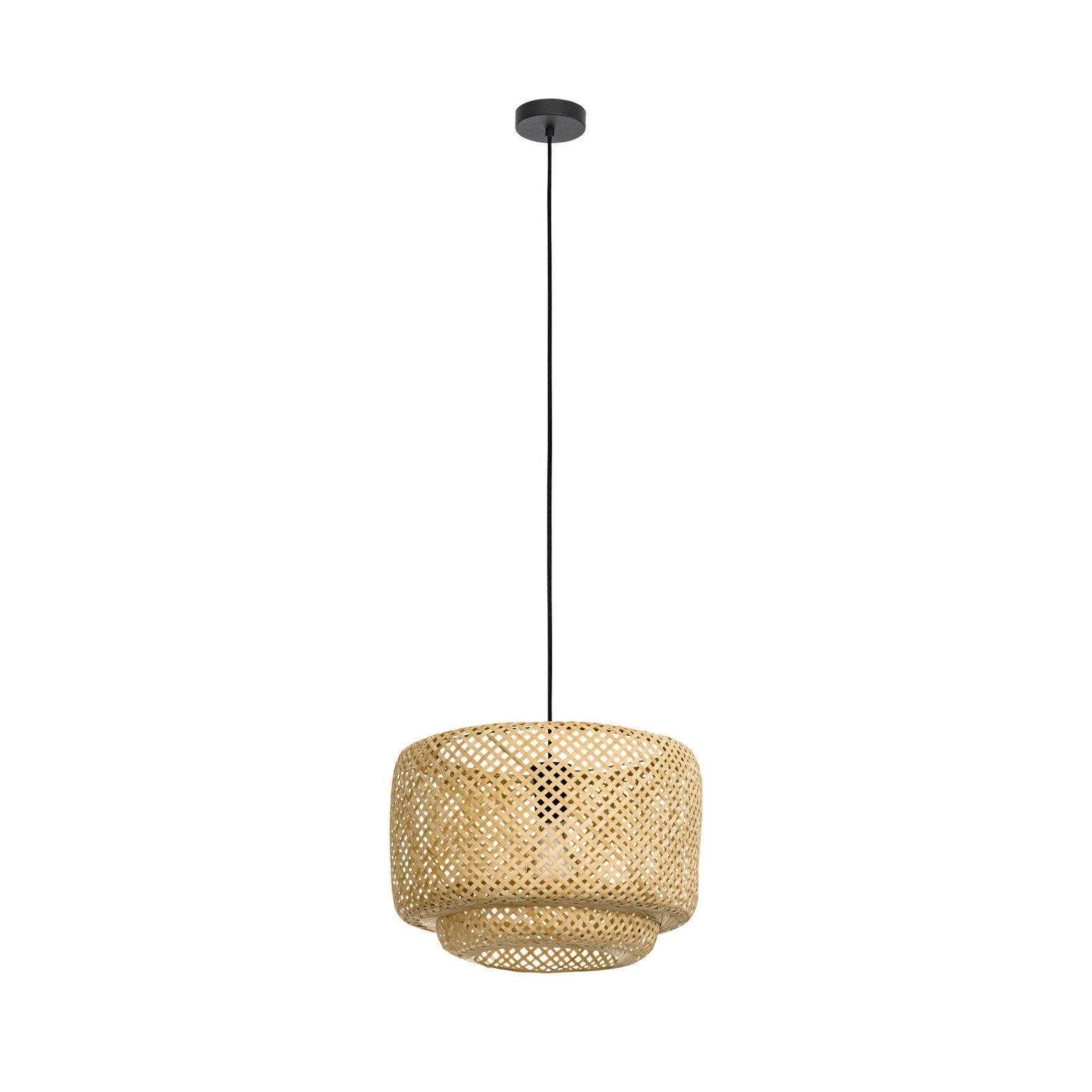 Hettonie pendant light, bamboo lampshade, Ø 42 cm
