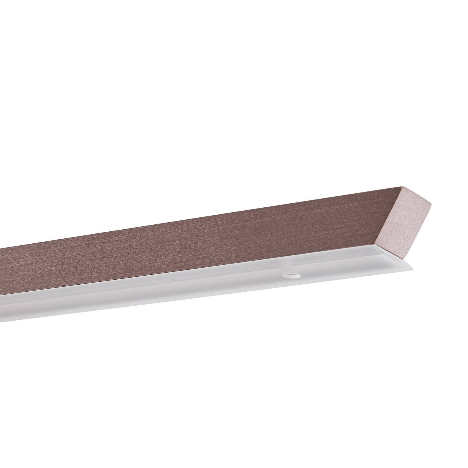 Żyrandol LED Lucande Solvar, 117 cm, brązowy, CCT, ściemniany
