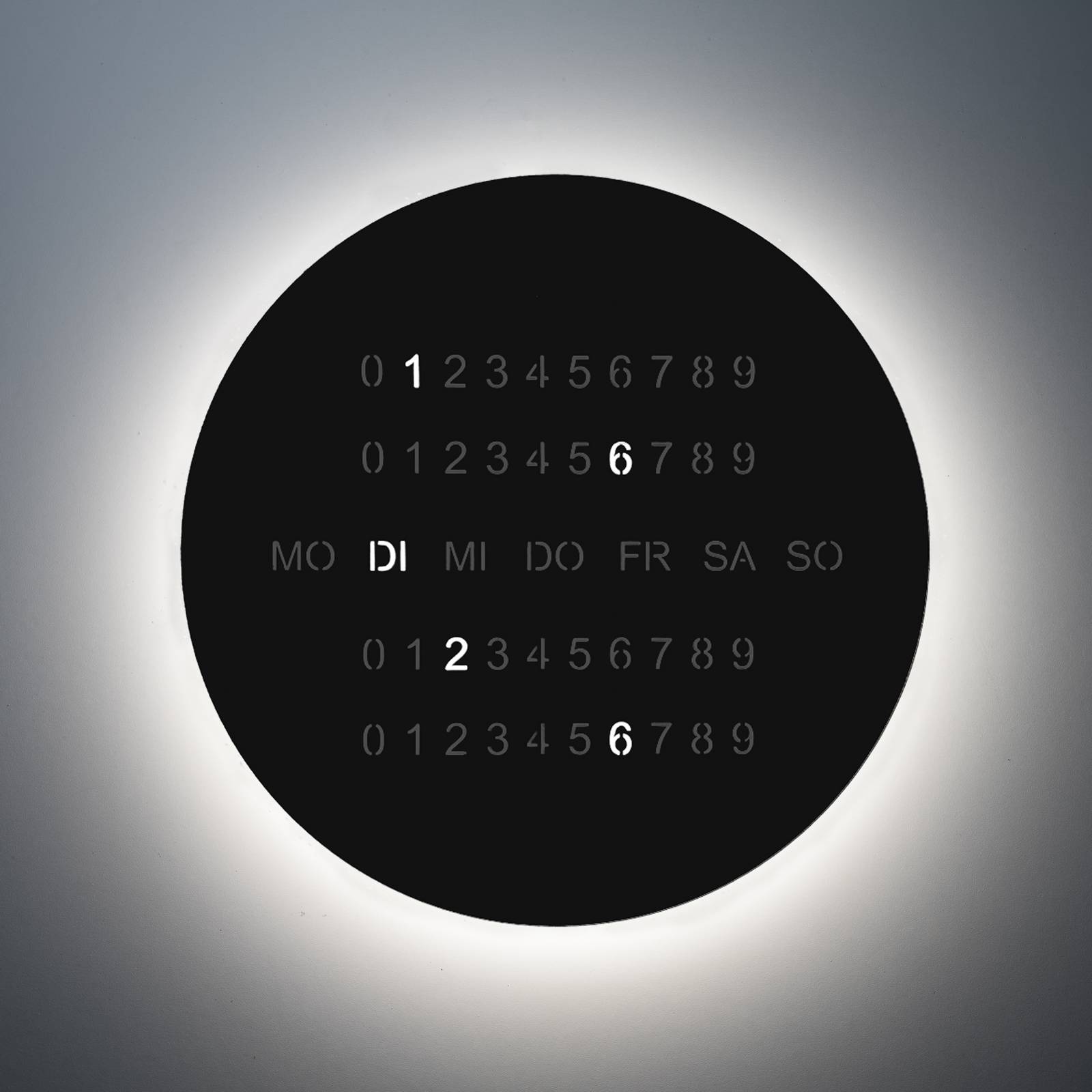 LED-Wandlampe BLADE O'CLOCK, schwarz, Ø 59 cm Metall Wanduhr günstig online kaufen