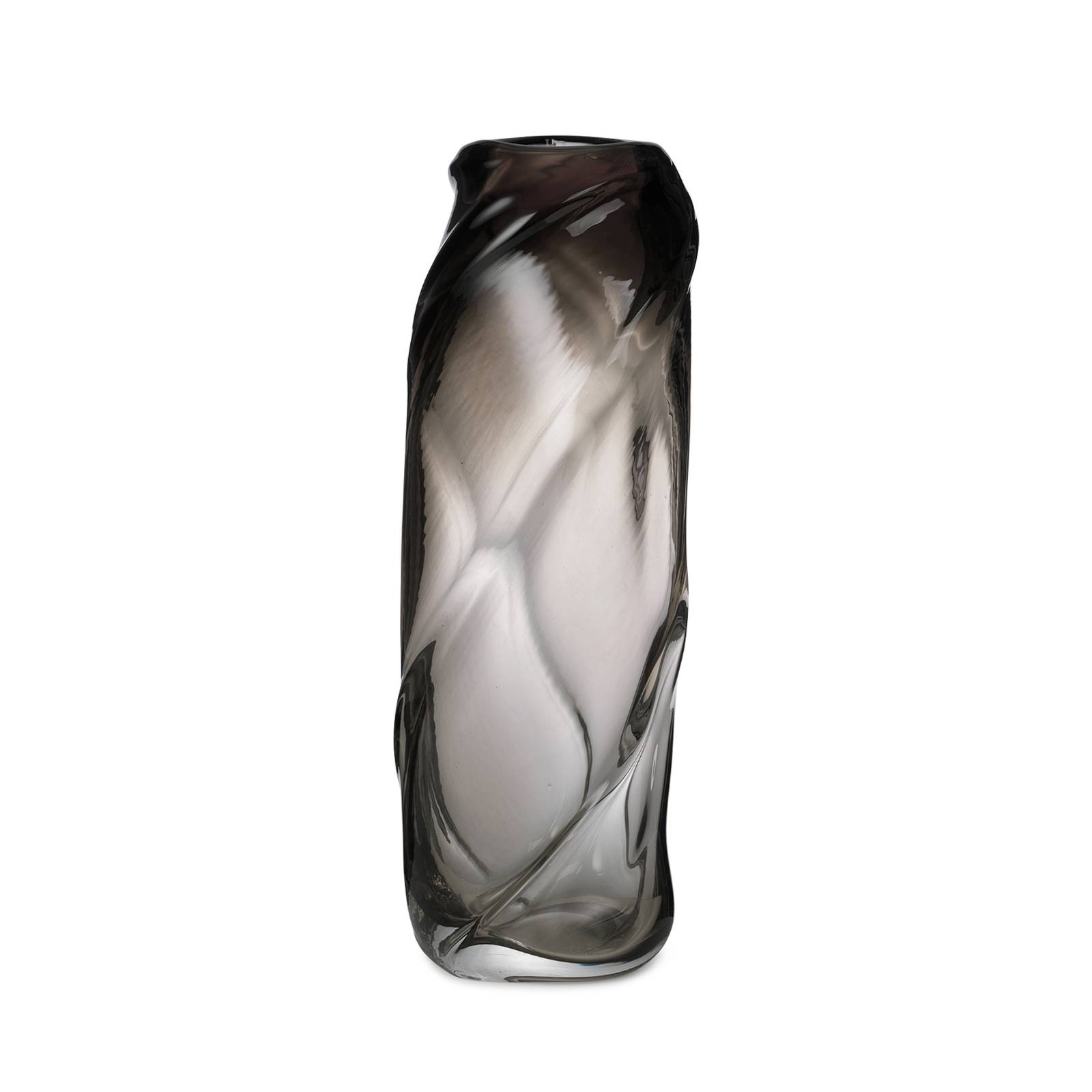 ferm LIVING Wazon Water Swirl Tall szary wysokość 47 cm szkło