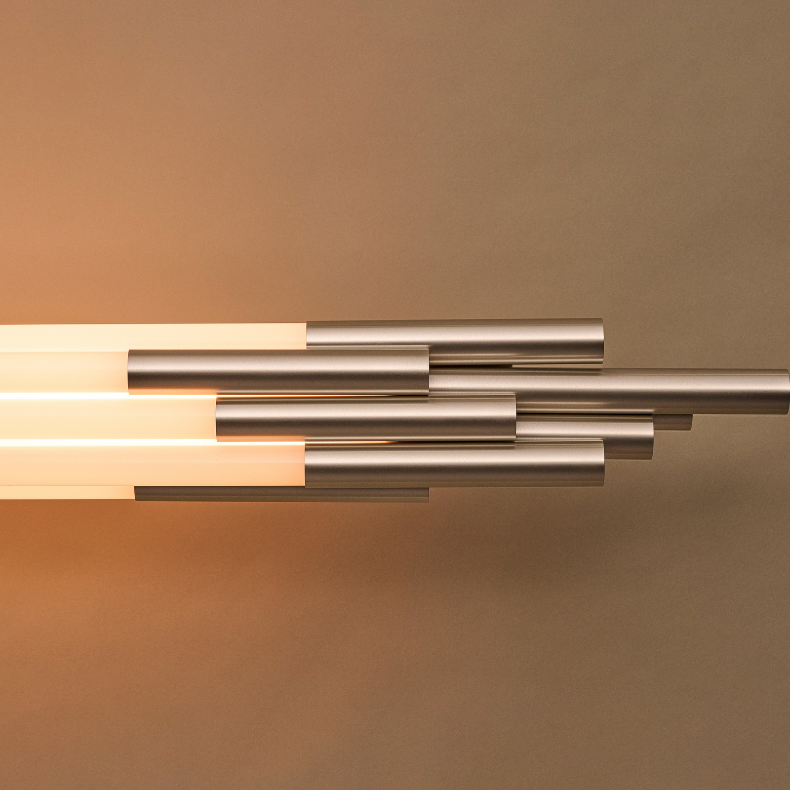 Lampada LED a sospensione ORG, lunghezza 160 cm, color nichel - DCW