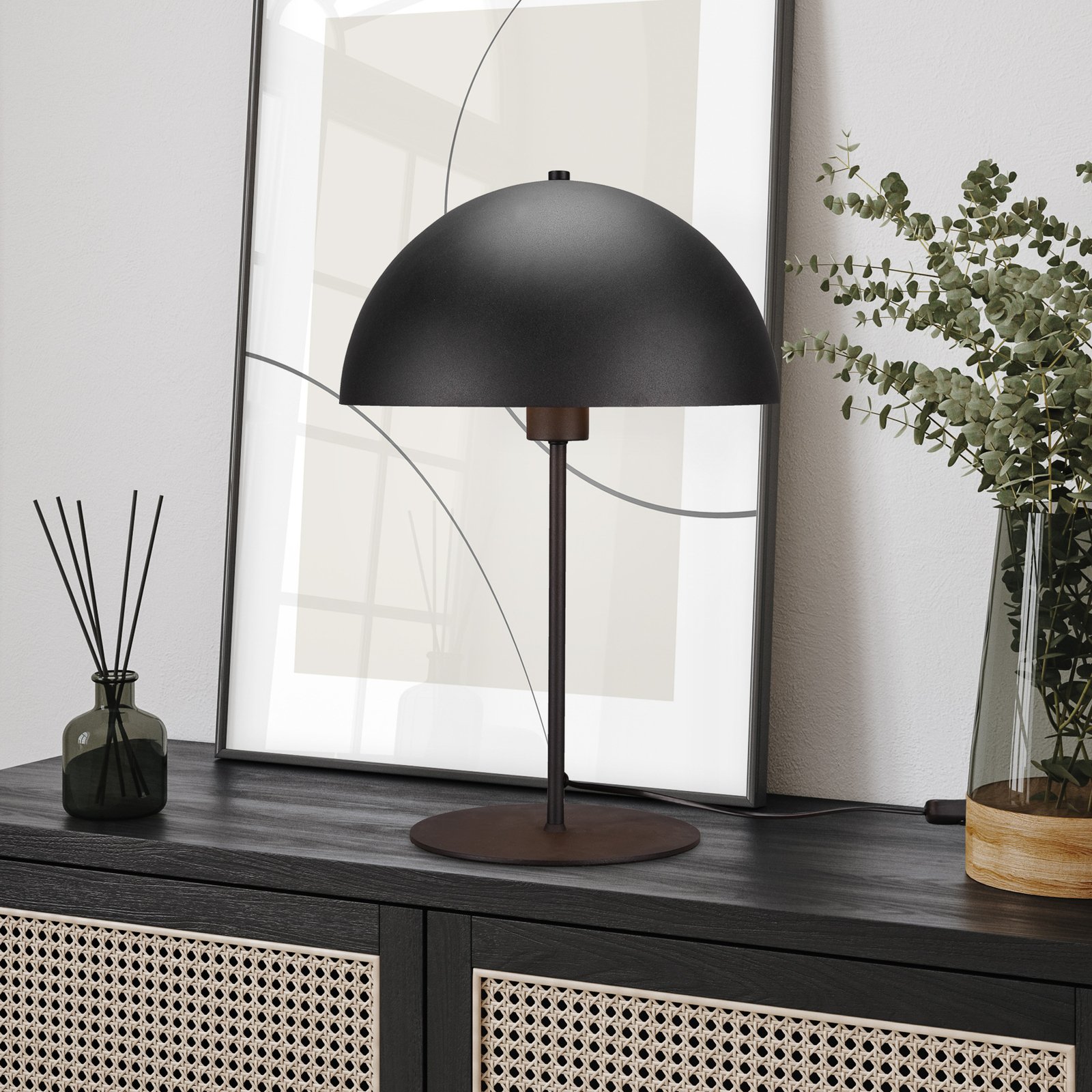 Nola bordslampa, höjd 45 cm, svart/guld