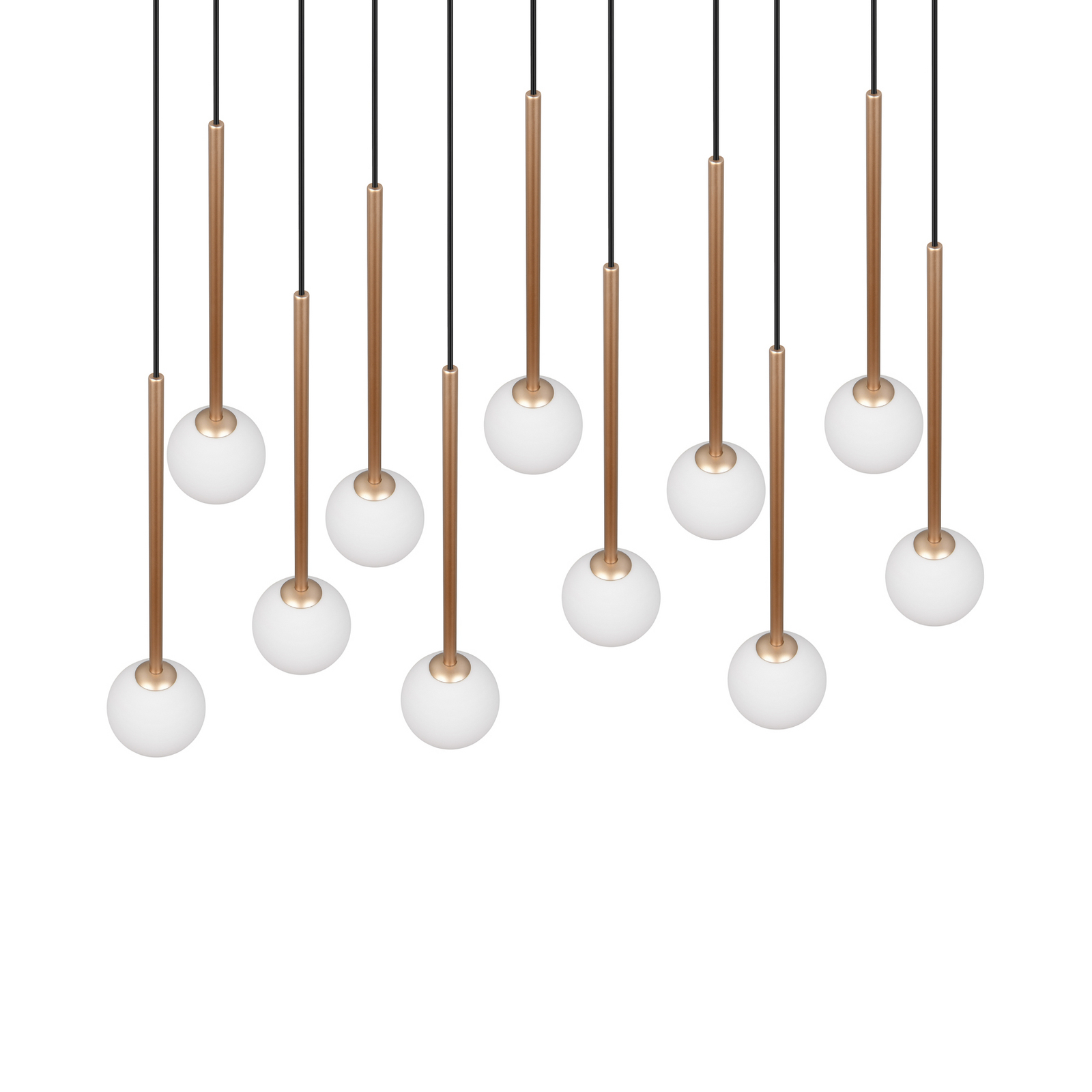 Piekaramā lampa „Firano“, zelta krāsā, garums 129 cm, metāls, 11 spuldzes. Piekaramā lampa „Firano“, zelta krāsā, garums 129 cm, metāls, 11 spuldzes.
