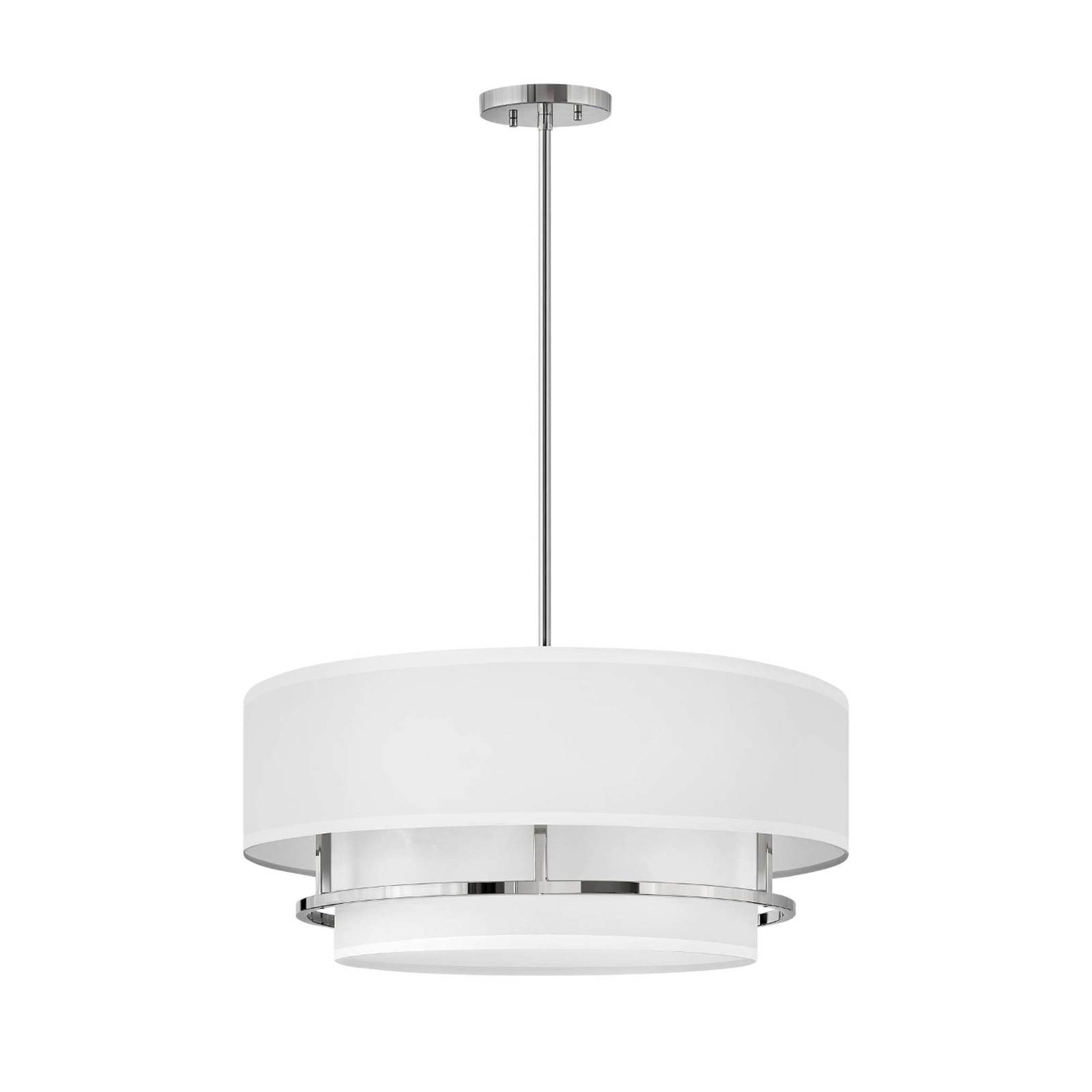Elstead - Hinkley hk-graham-l-pn Deckenleuchte graham E14 4x40W Stahl Nickel poliert Polycotton H359cm Ø584cm dimmbar