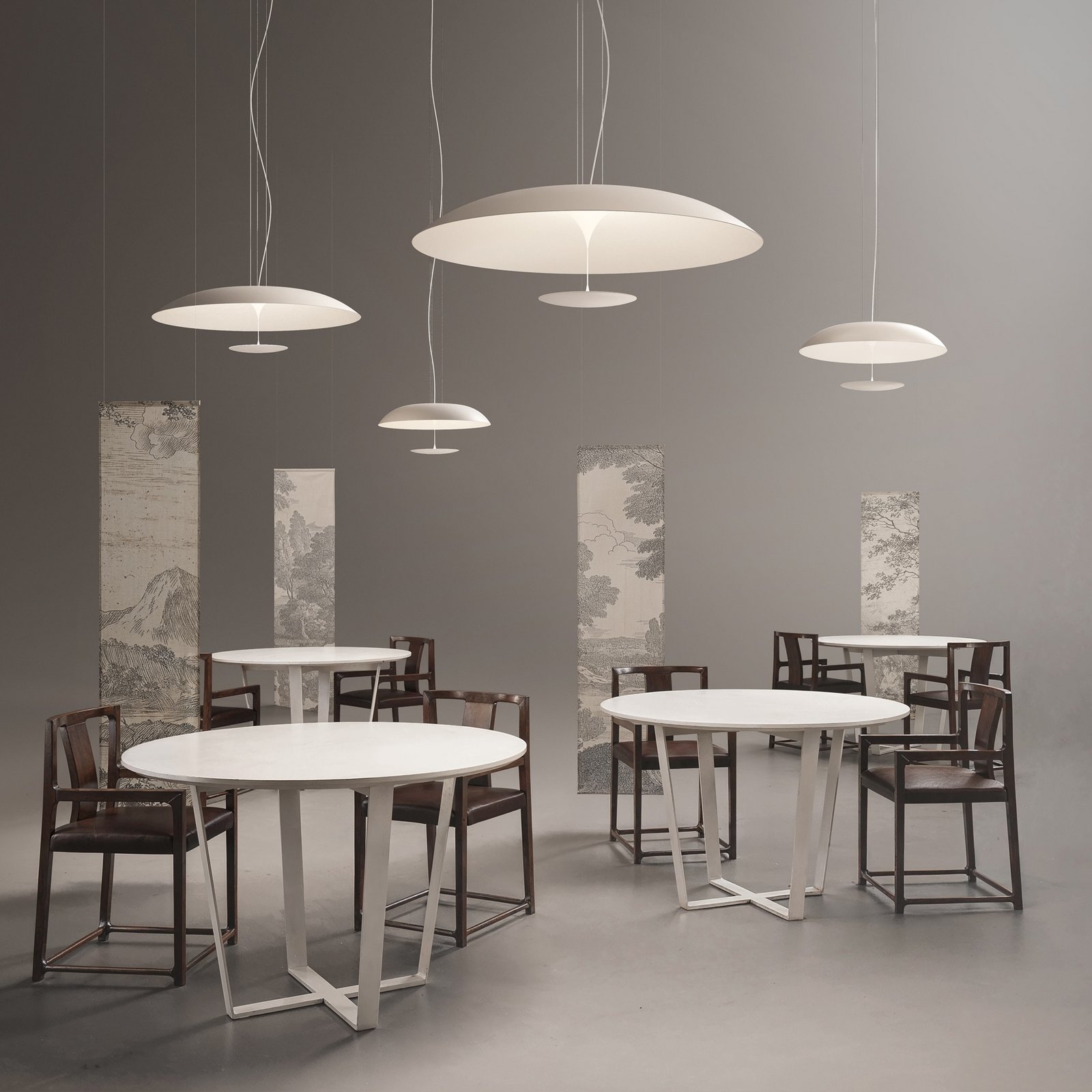 Karman LED pendant light BLANCO, Ø 92 cm, white, metal