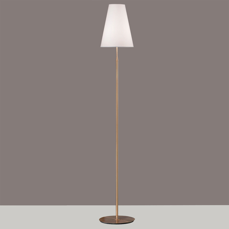 Stehleuchte Clemo mit goldfarbenem Gestell