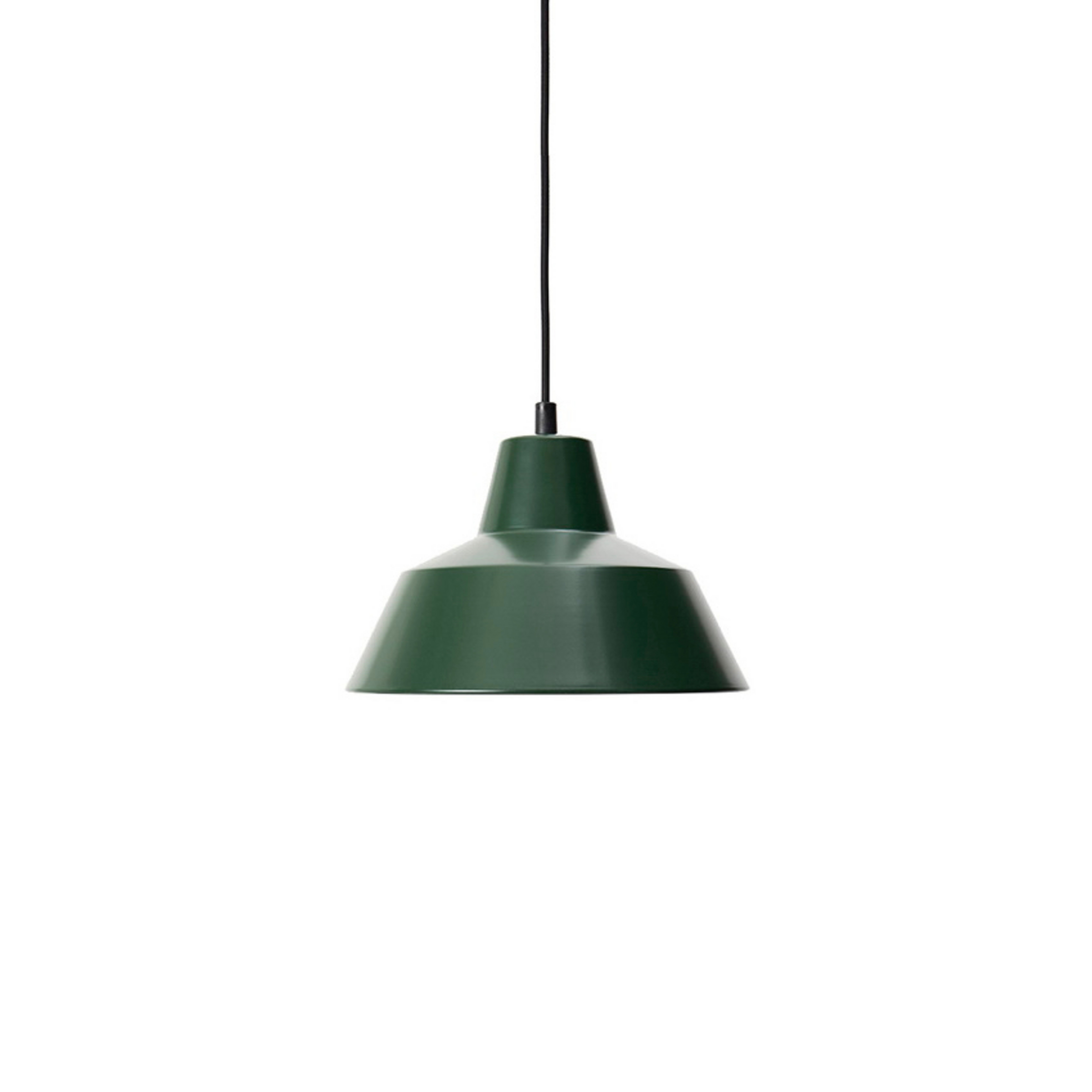 Workshop W3 pendant light, green, aluminium, E27 - Made By Hand