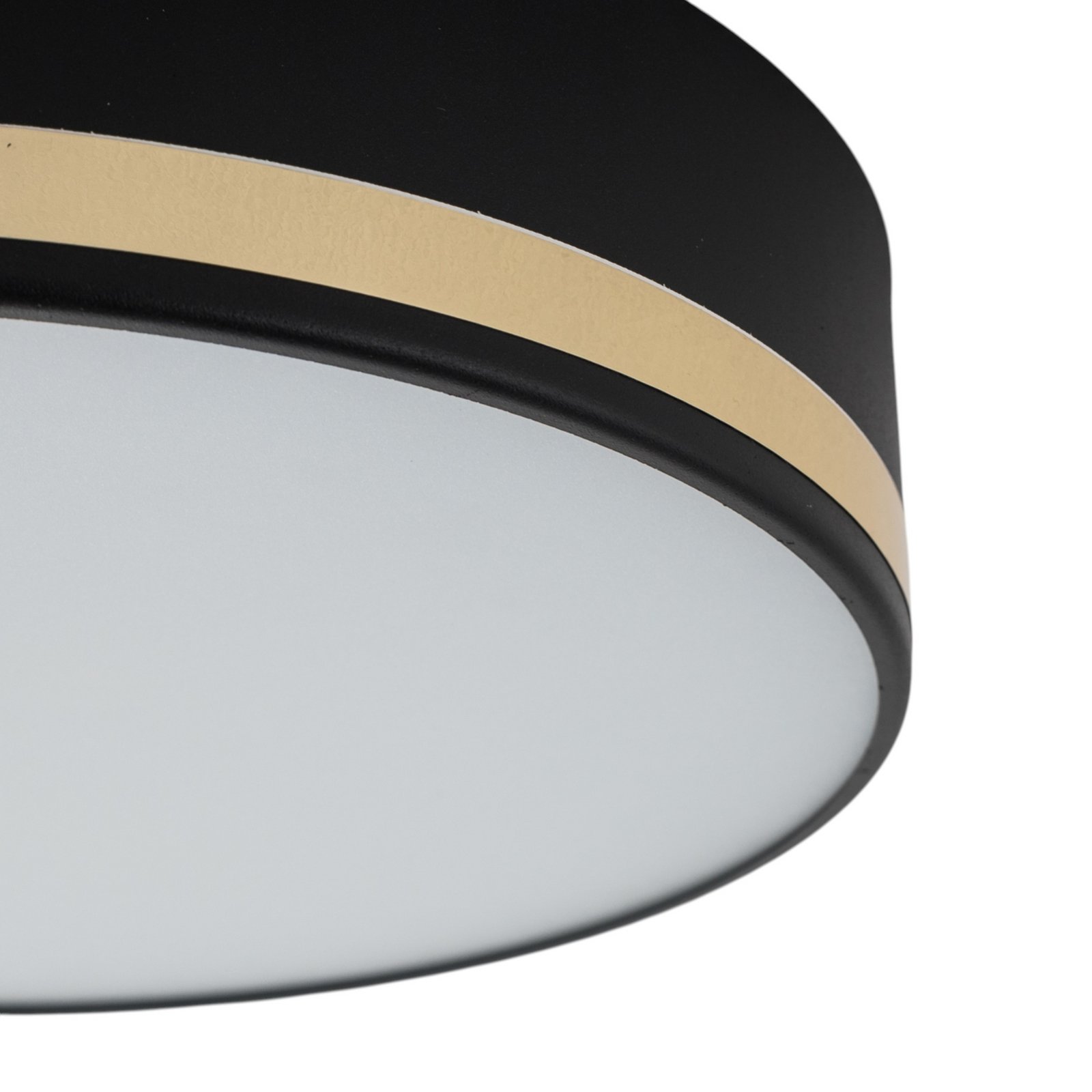 Amore ceiling light, gold stripes, black, Ø 35cm Amore ceiling light, gold stripes, black, Ø 35cm