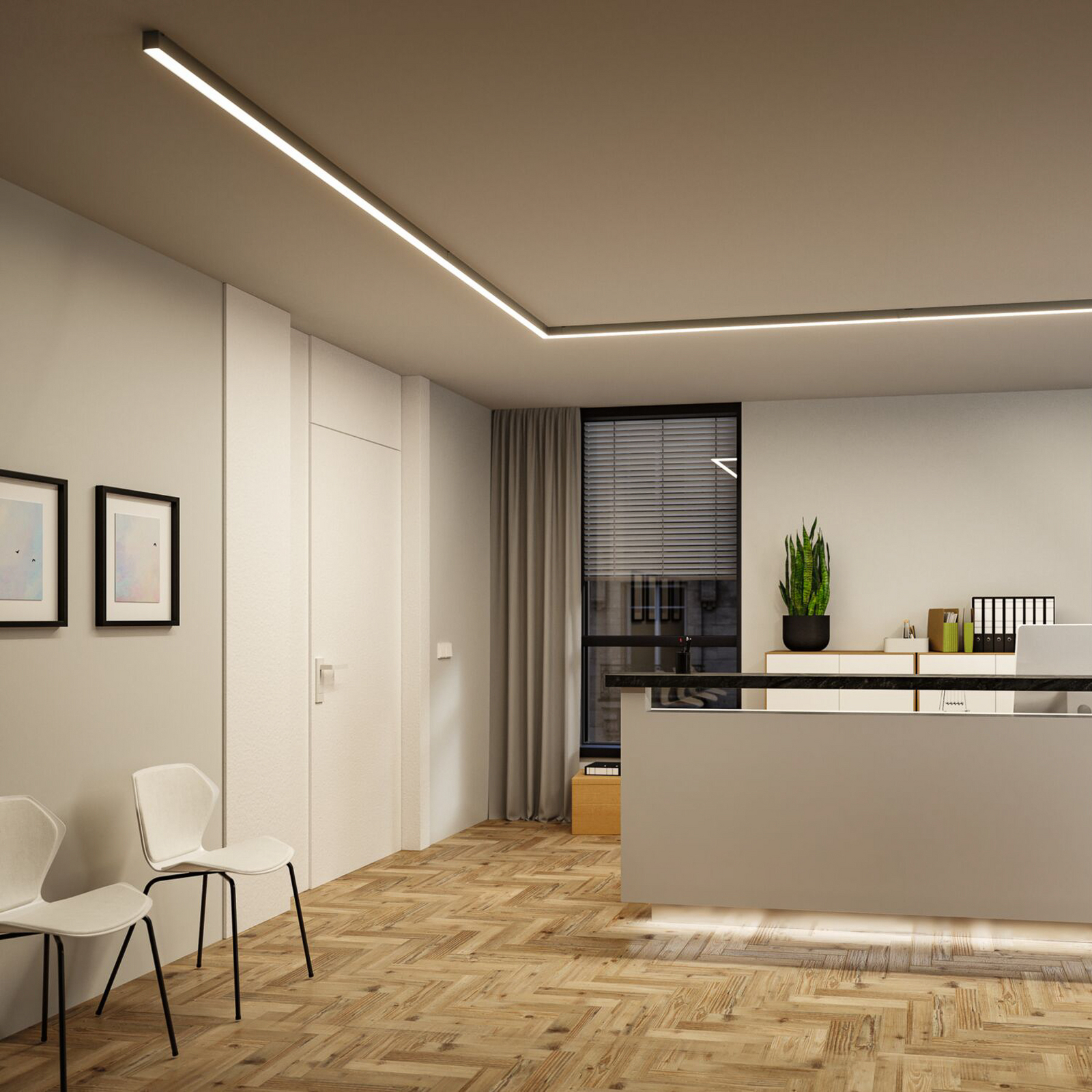 Paulmann LED-valgustiriba Linion, kroom, 90° nurk, 3000 K