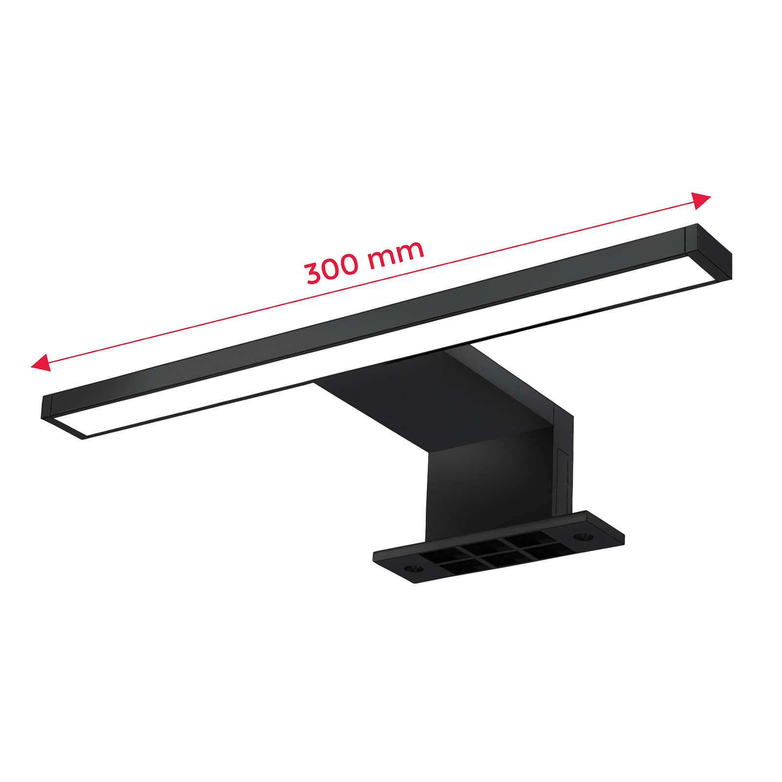 LED-ogledalo Bill, širina 30 cm, črno, kovinsko, 4.000 K LED-ogledalo Bill, širina 30 cm, črno, kovinsko, 4.000 K