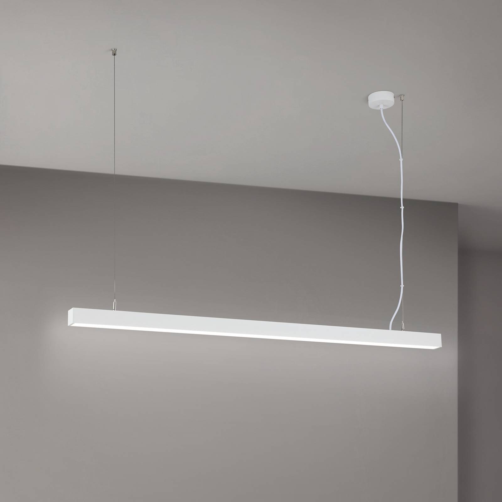 Lampa sufitowa LED Bounce, biała, długość 113 cm, CCT, aluminium