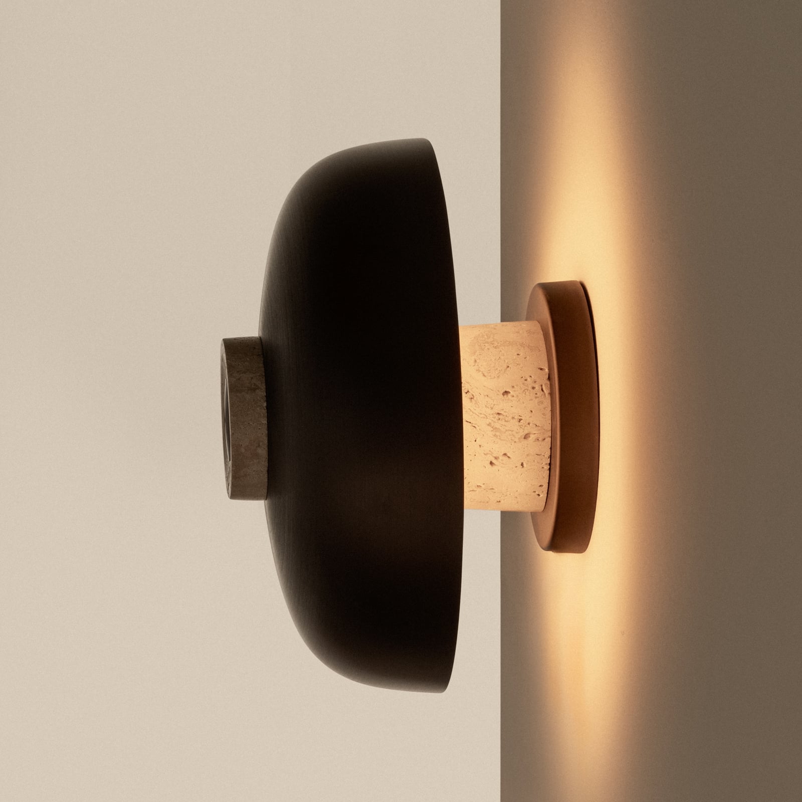 Nástěnné světlo s LED diodami v odstínu písku/bronz, Ø 24 cm, otočný stmívač – Nástěnné světlo s LED diodami v odstínu písku/bronz, Ø 24 cm, otočný stmívač –