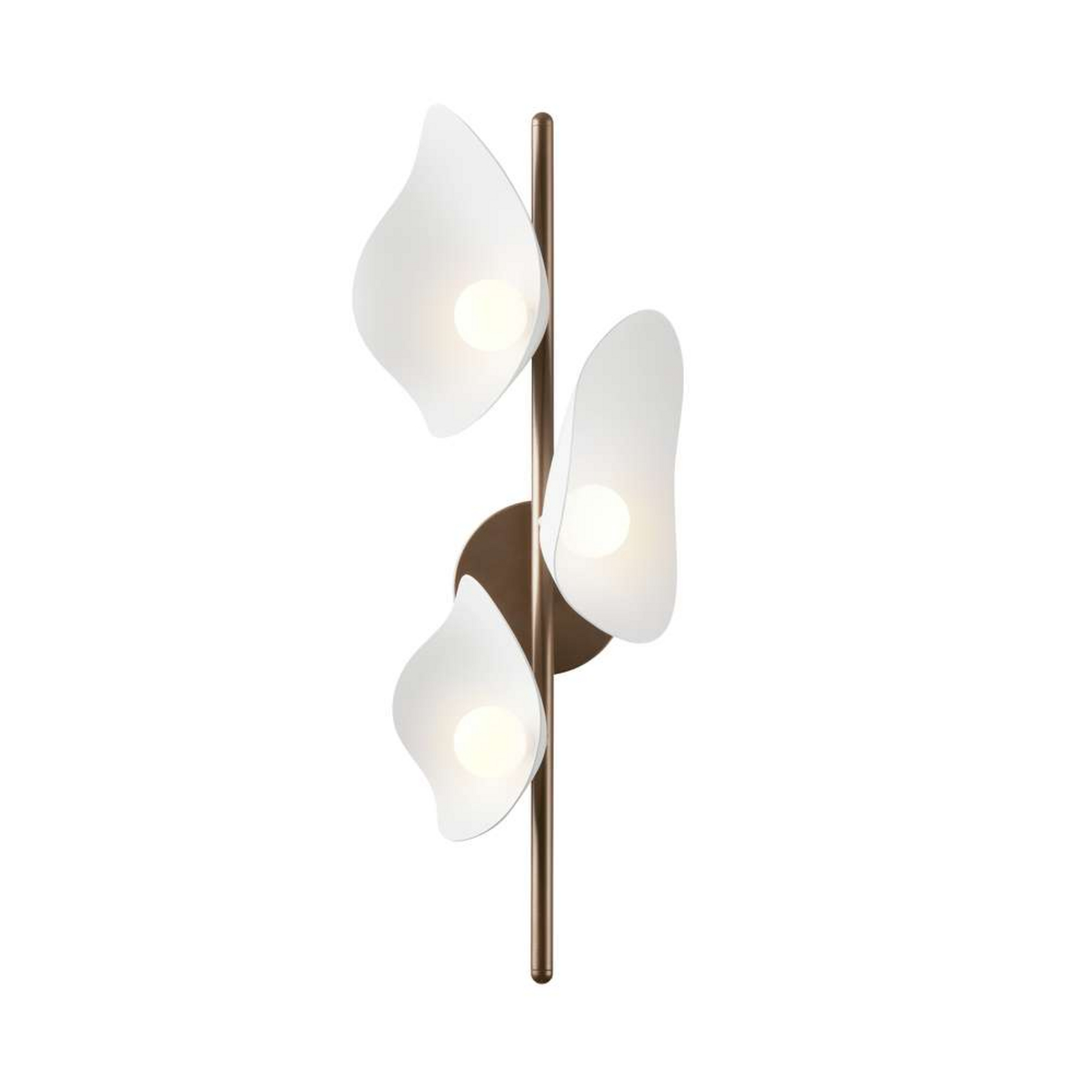 Nuura LED wall lamp Florii 3, height 23 cm, dark bronze/white