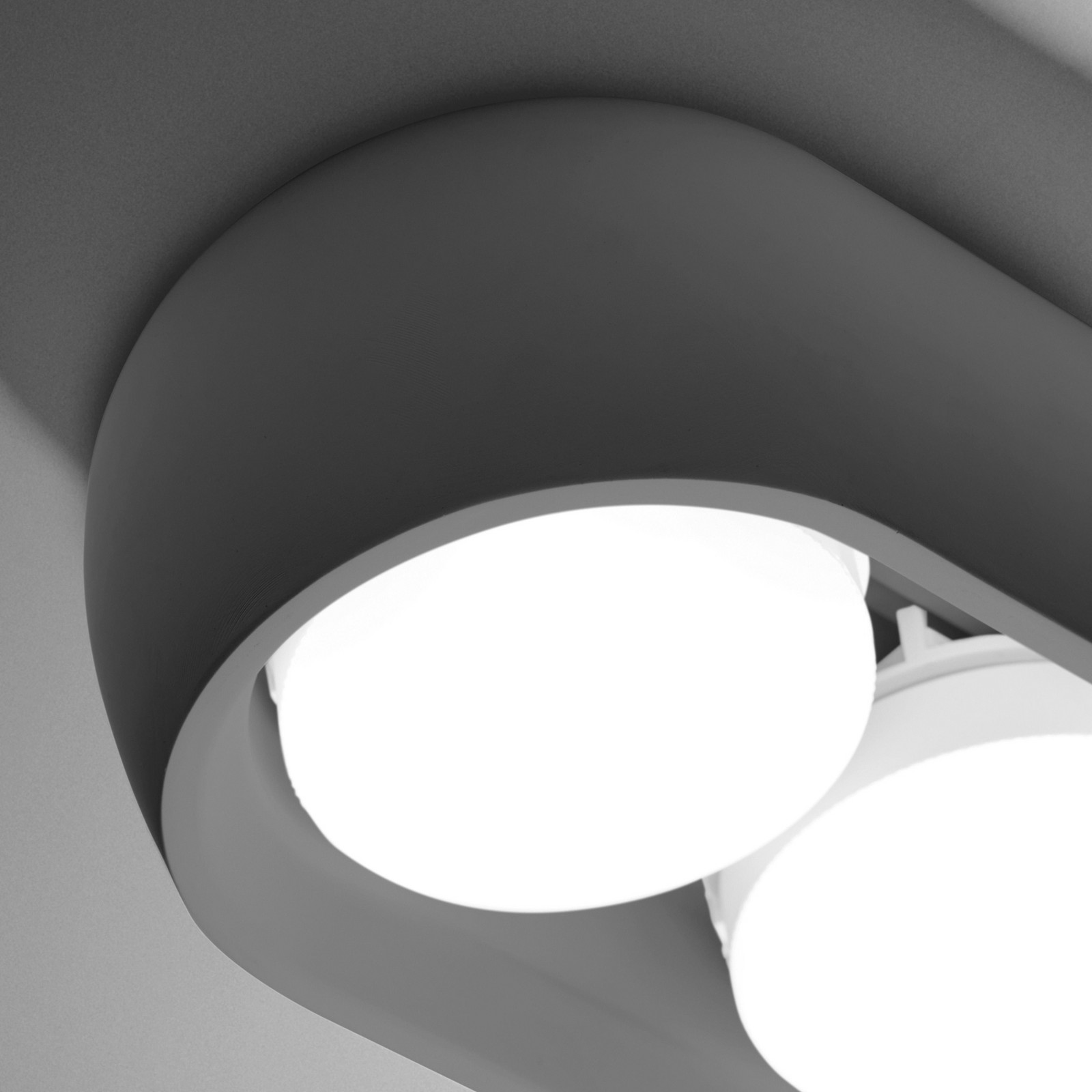 TECNICO by Sforzin Plafonieră Mysia 2 becuri 20 cm gri cuarț gips GX53 - Camera de zi / sufragerie - modern - Tencuială / Argilă