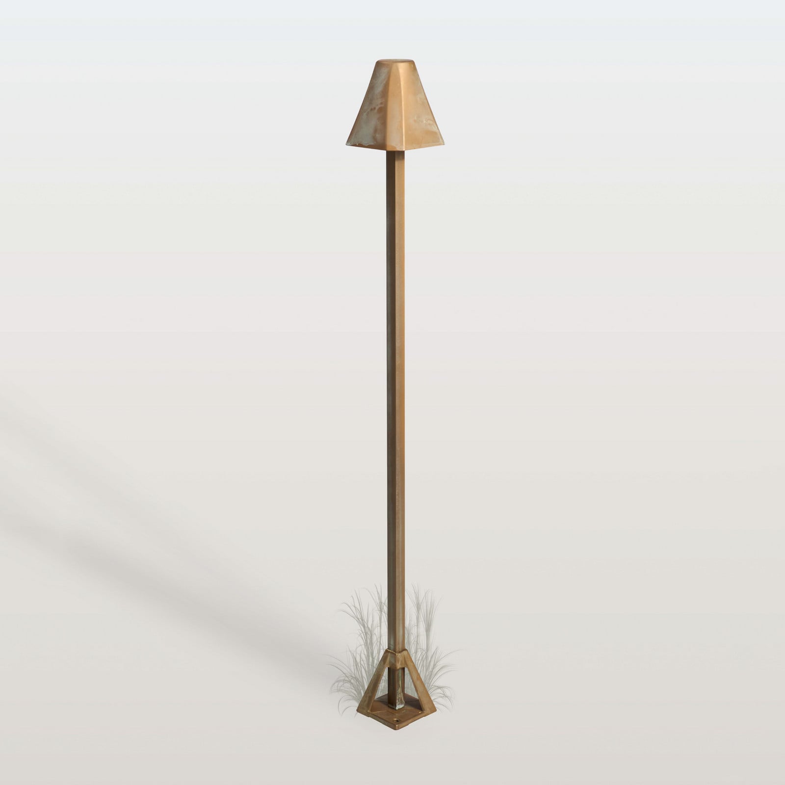 Moretti Luce LED-ulična svetilka Silva Frame, višina 80 cm, starinsko medenina, IP65 - Podeželska hiša / Rustikalna - starinski medenina
