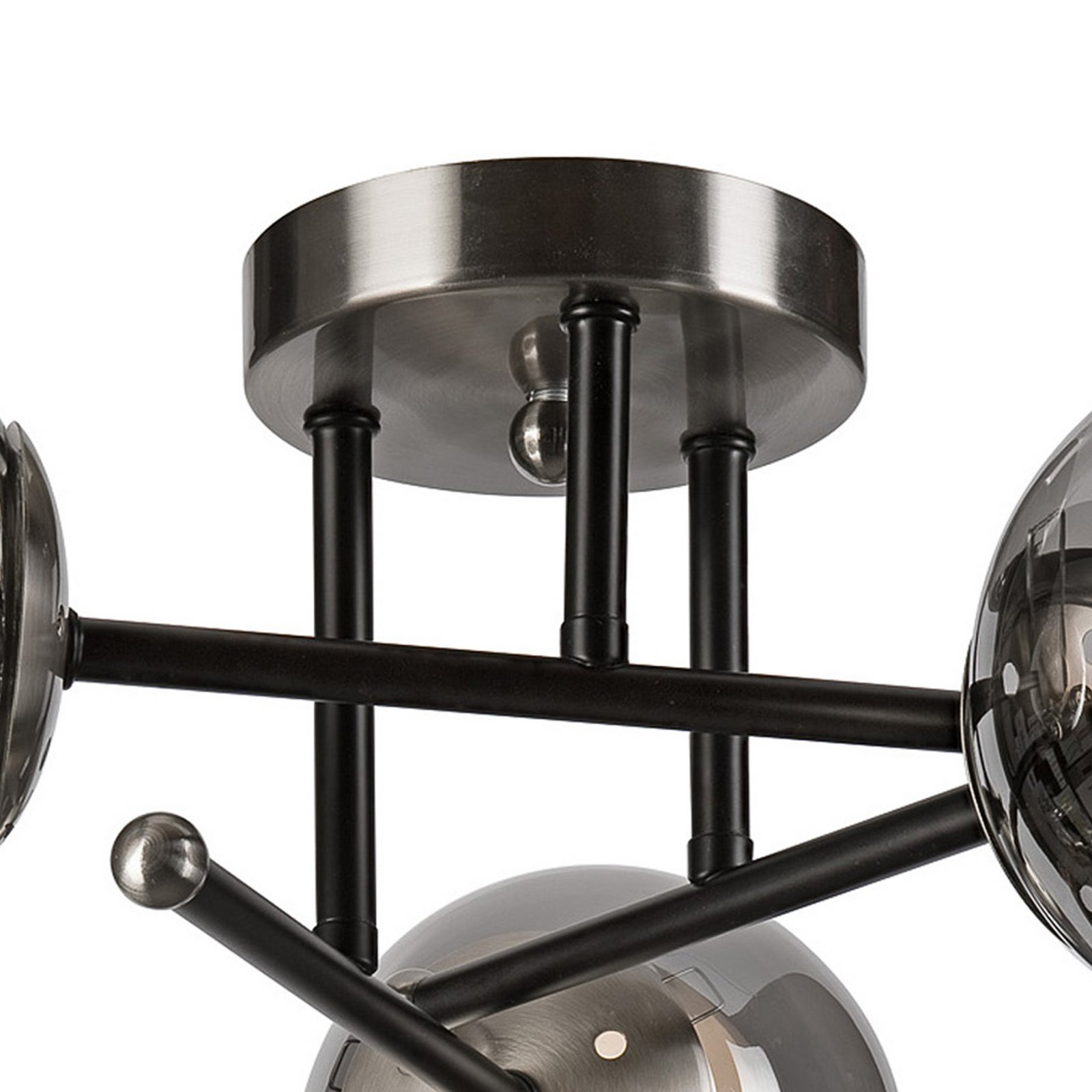 Deckenleuchte Malena, Ø 19 cm, rauchgrau, Glas/Metall 3-flg.