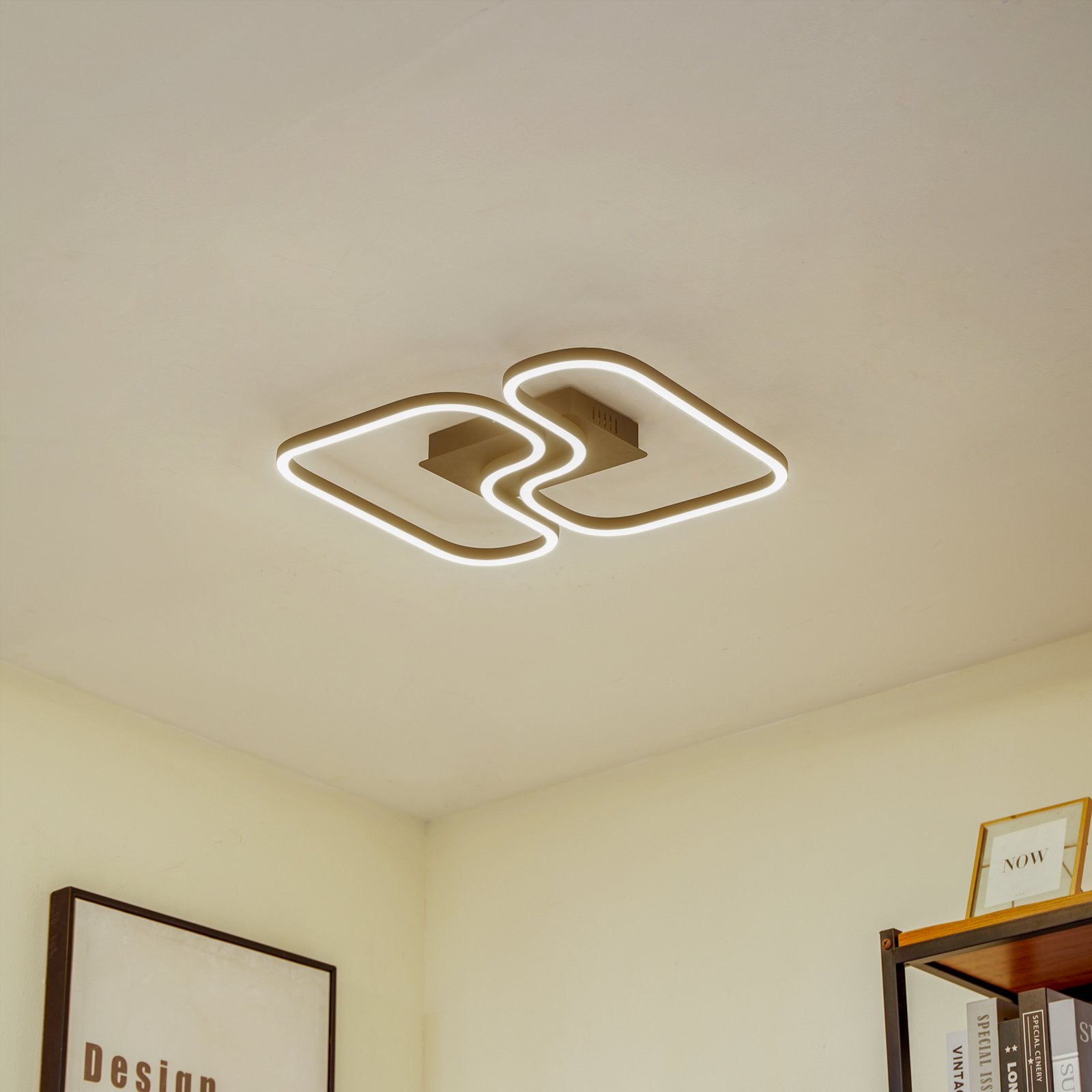 Amiya LED Plafonnier 476mm Noir - Lucande