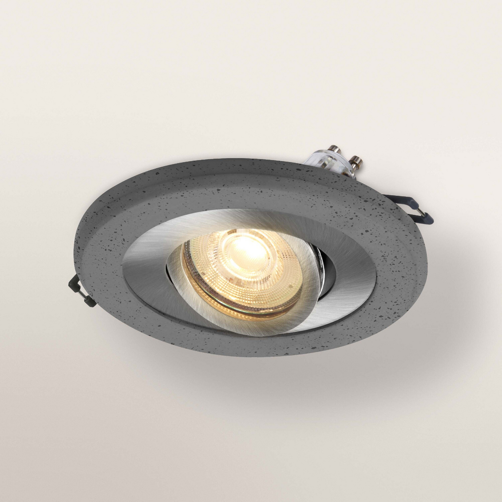 OSRAM Εντοιχισμένος προβολέας, σκούρο μπετόν/νικέλιο, Ø 12 cm, GU10-LED OSRAM Εντοιχισμένος προβολέας, σκούρο μπετόν/νικέλιο, Ø 12 cm, GU10-LED