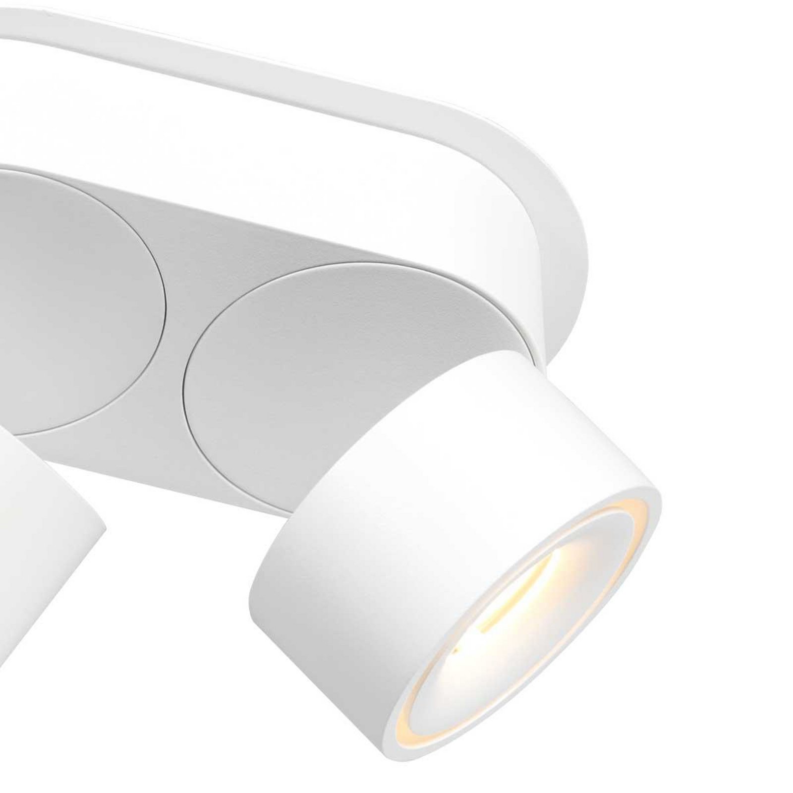 LED ceiling spotlight Fez, white, 2-bulb, metal, swivelling
