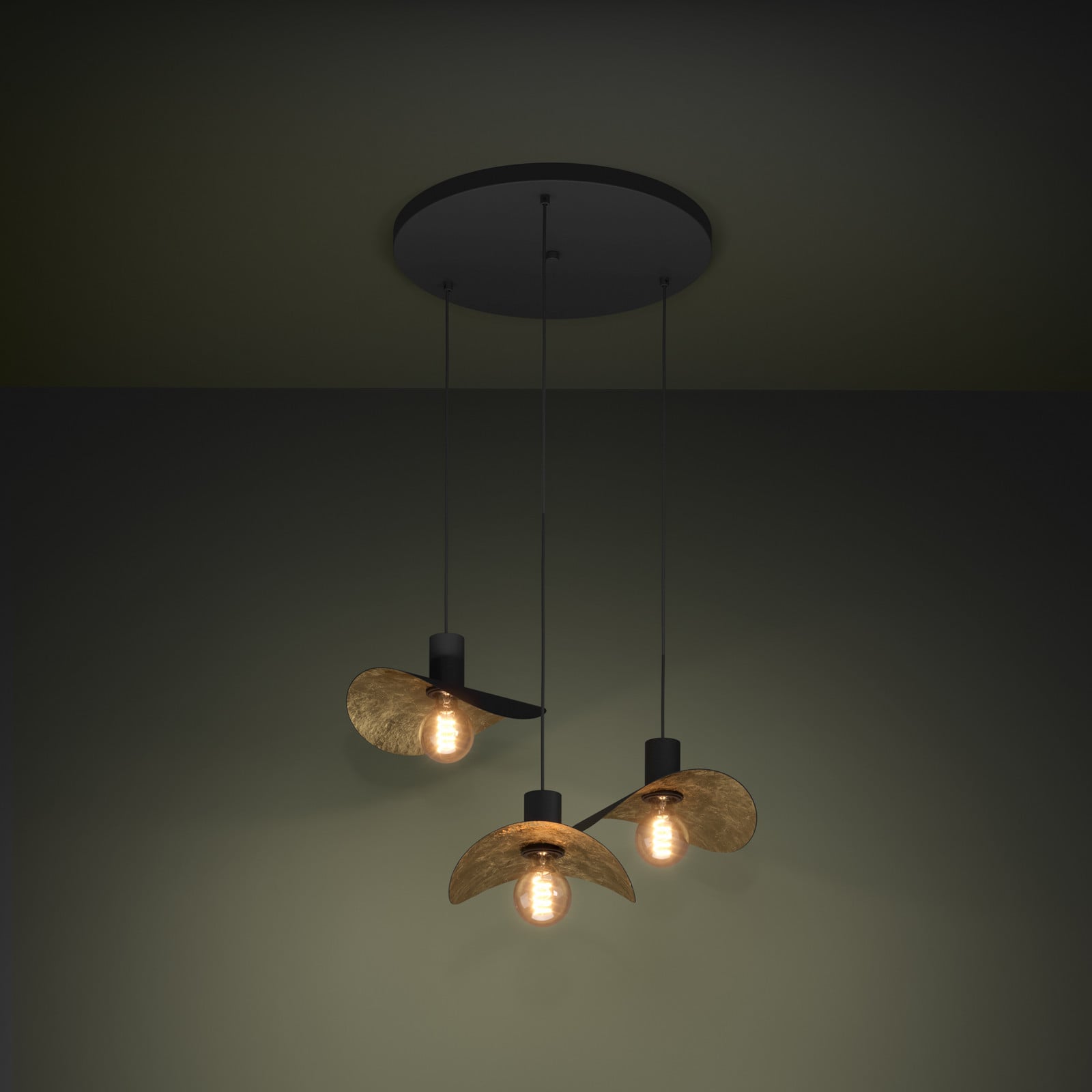 EGLO Stars Of Light Lampă suspendată Saceda 3 becuri negru/auriu - Camera de zi / sufragerie - Modern - negru auriu - Metal