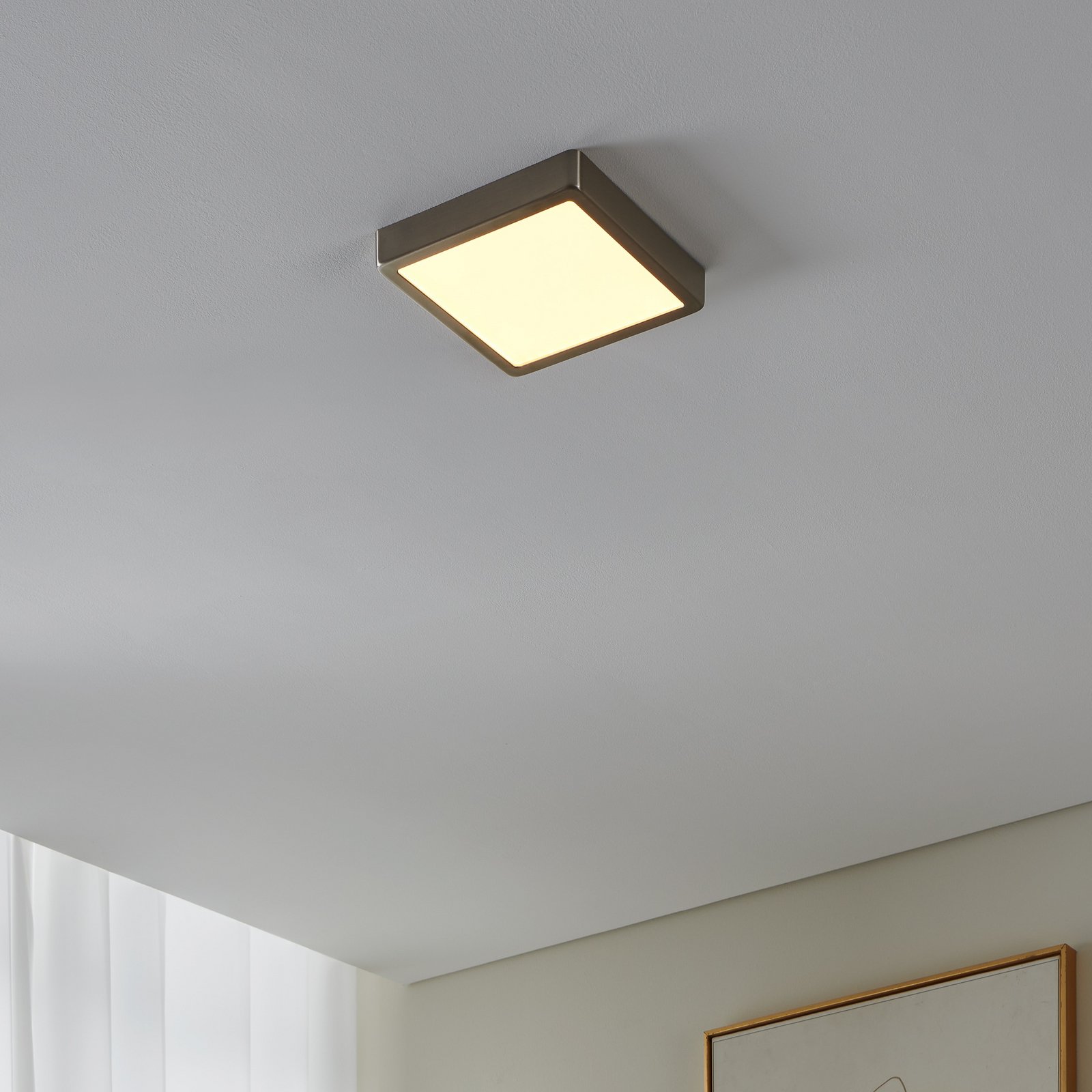 EGLO connect Таванна лампа Fueva-Z 21x21cm никел EGLO connect Таванна лампа Fueva-Z 21x21cm никел