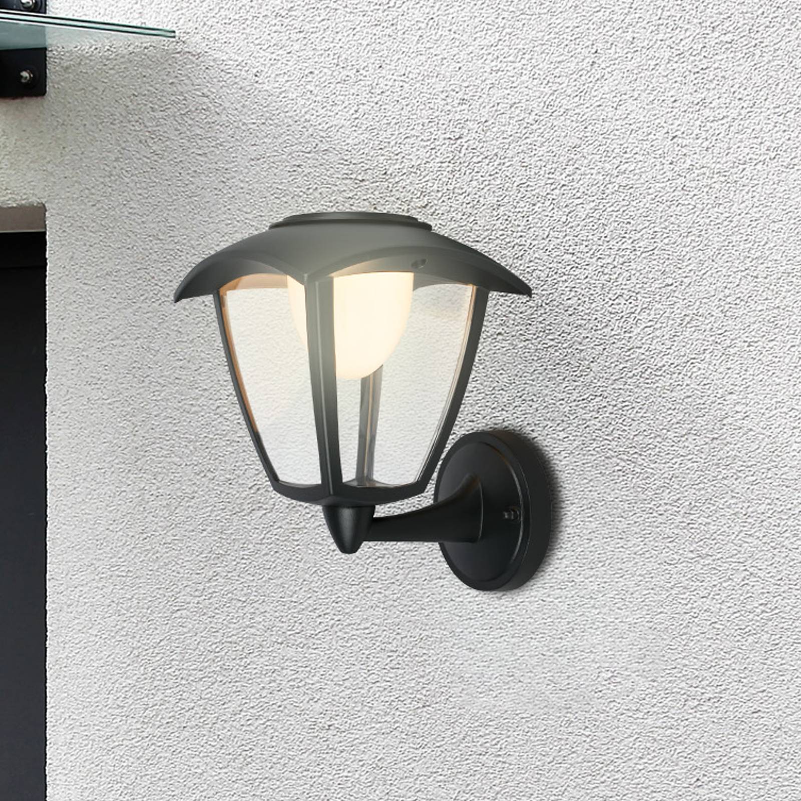 Utendørs vegglampe 3929015 svart berøringsdimmer