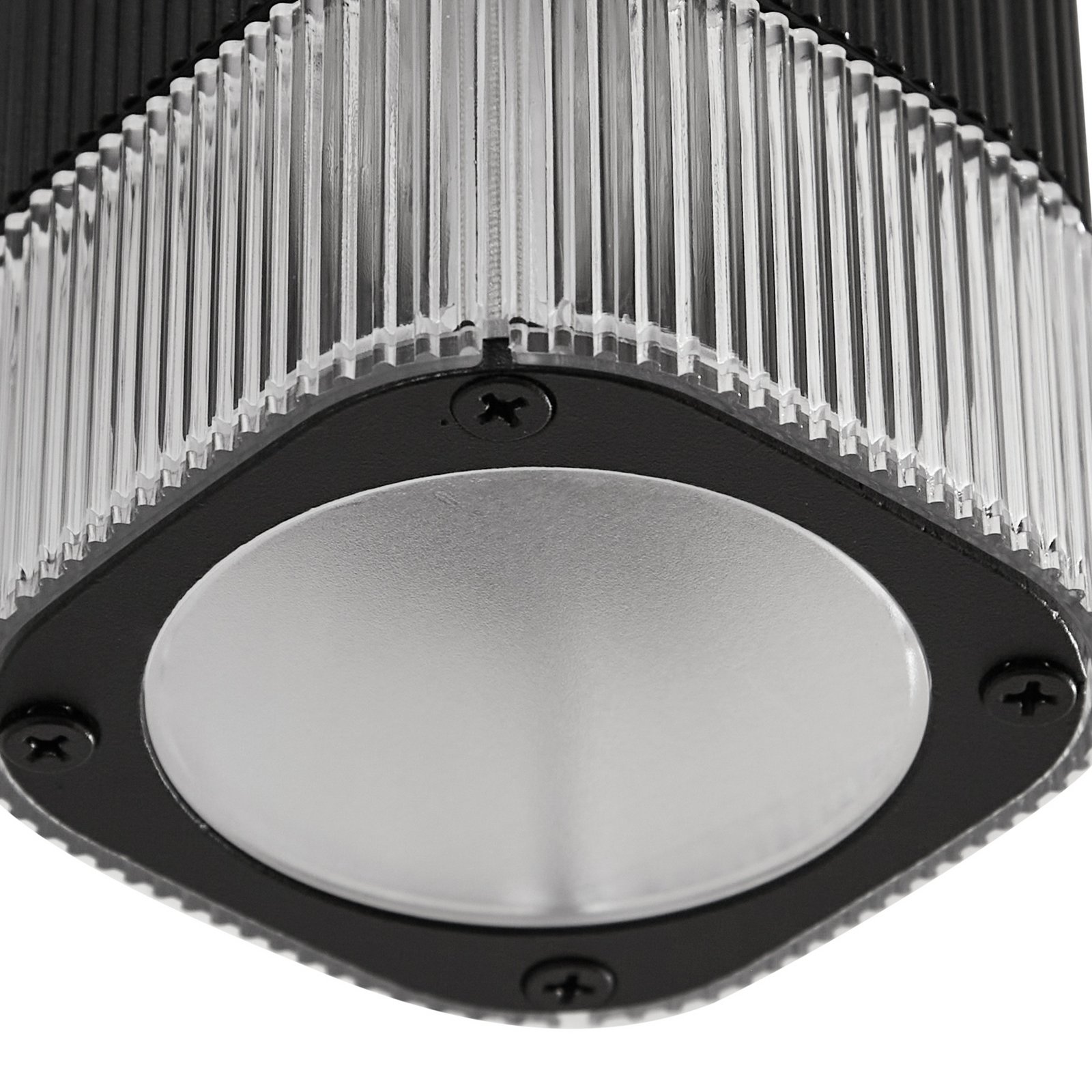 Lindby Außenwandlampe Halvar, schwarz, 24 cm, 2 x GU10, IP65