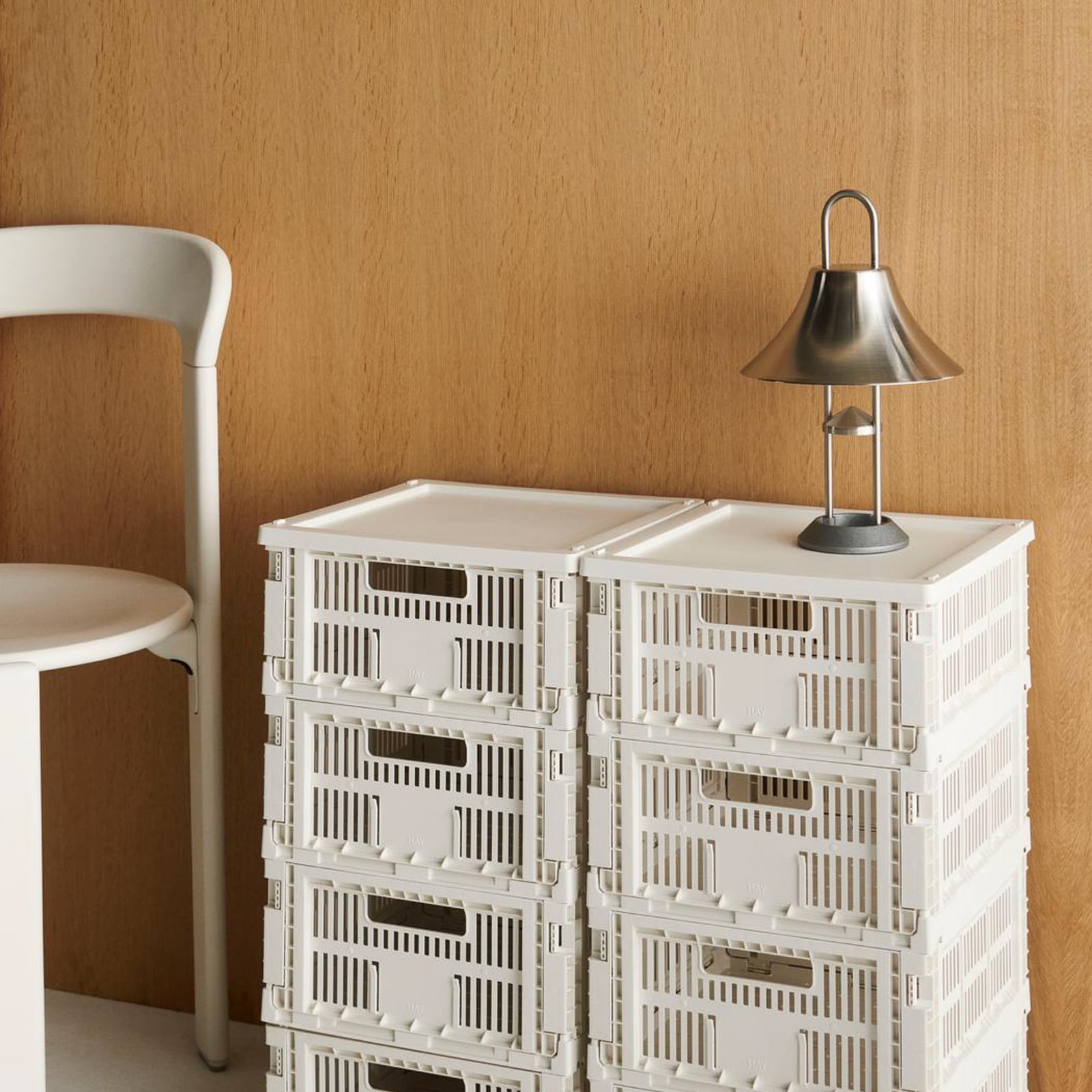 Carabiner LED rechargeable torch, steel, 31 cm, IP44 - HAY